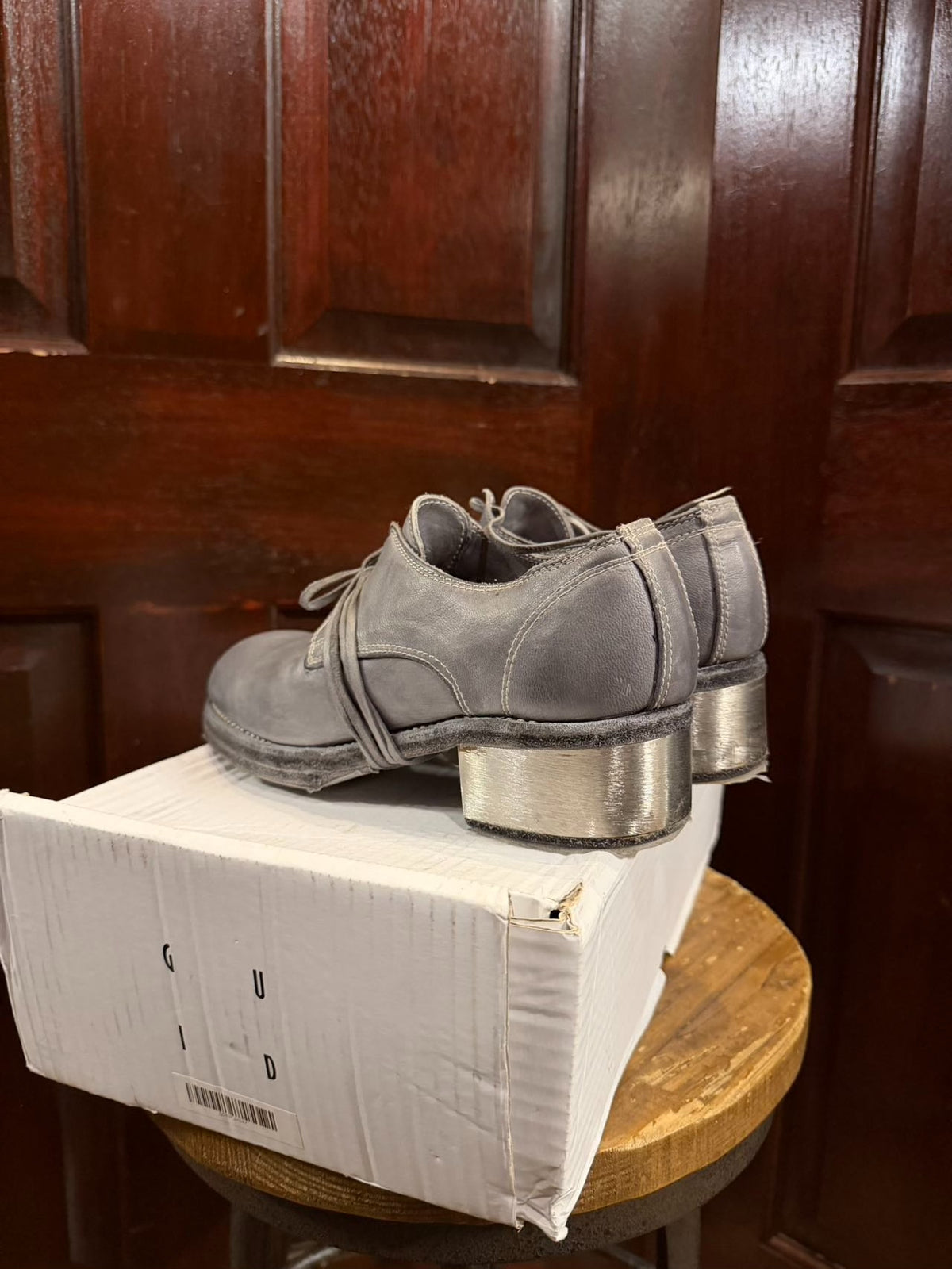 Guidi 792ZI Starry Sky Grey Iron Root Derby Horsehide Shoes