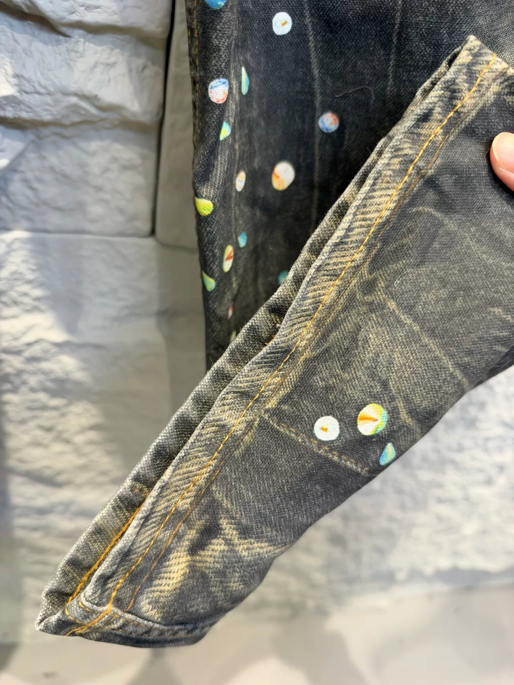 Acne Studios SS26 Black Gold Chain Denim Jeans