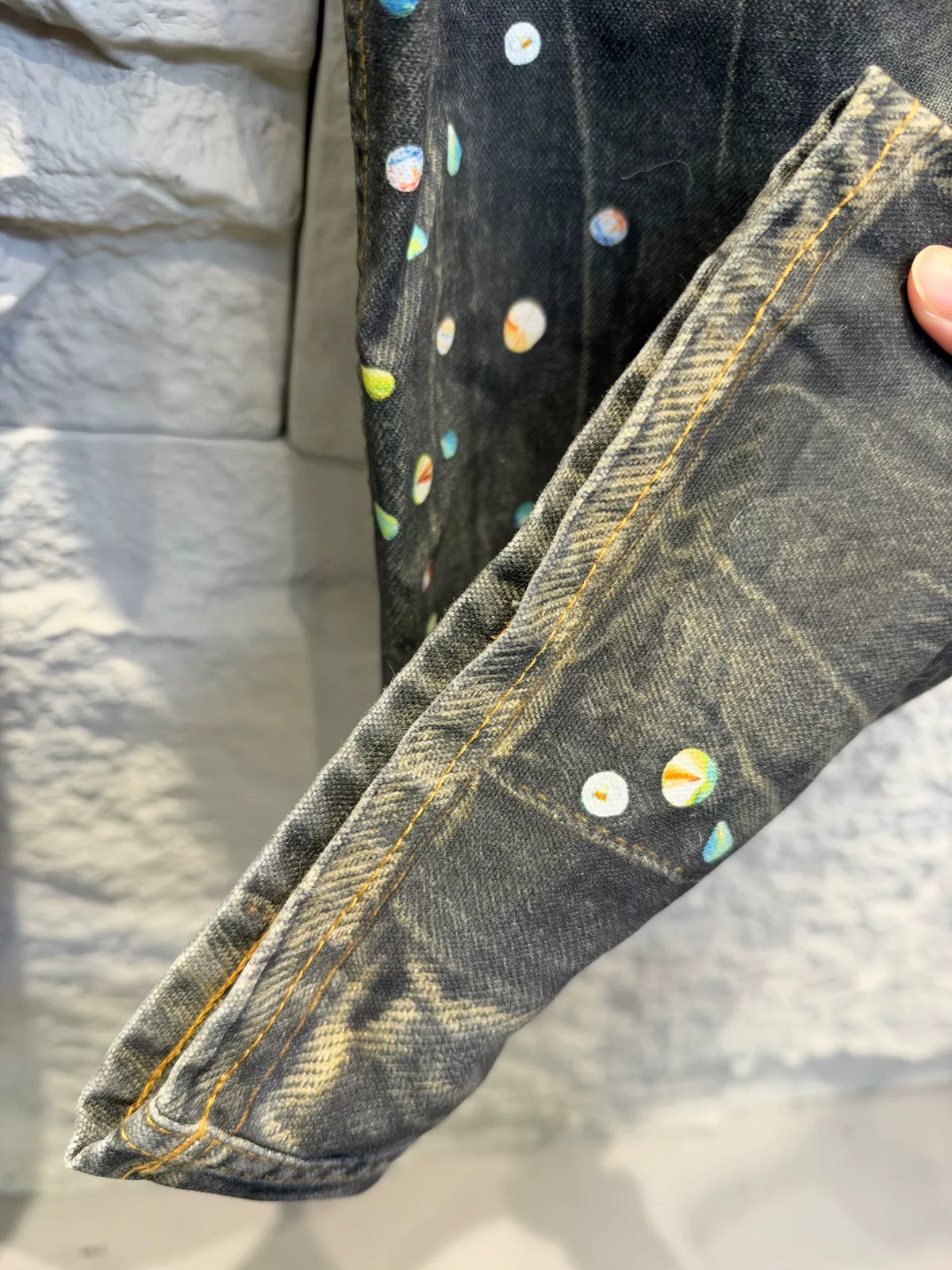 Acne Studios SS26 Black Gold Chain Denim Jeans