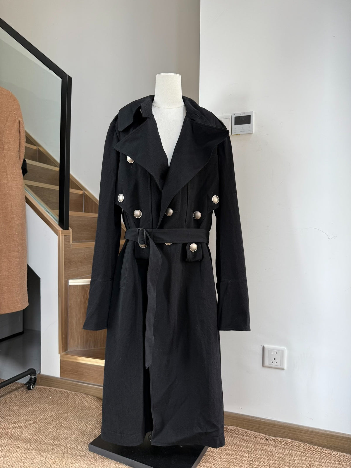 Yohji Yamamoto AW22 Double-Breasted Metal-Button Wool Coat