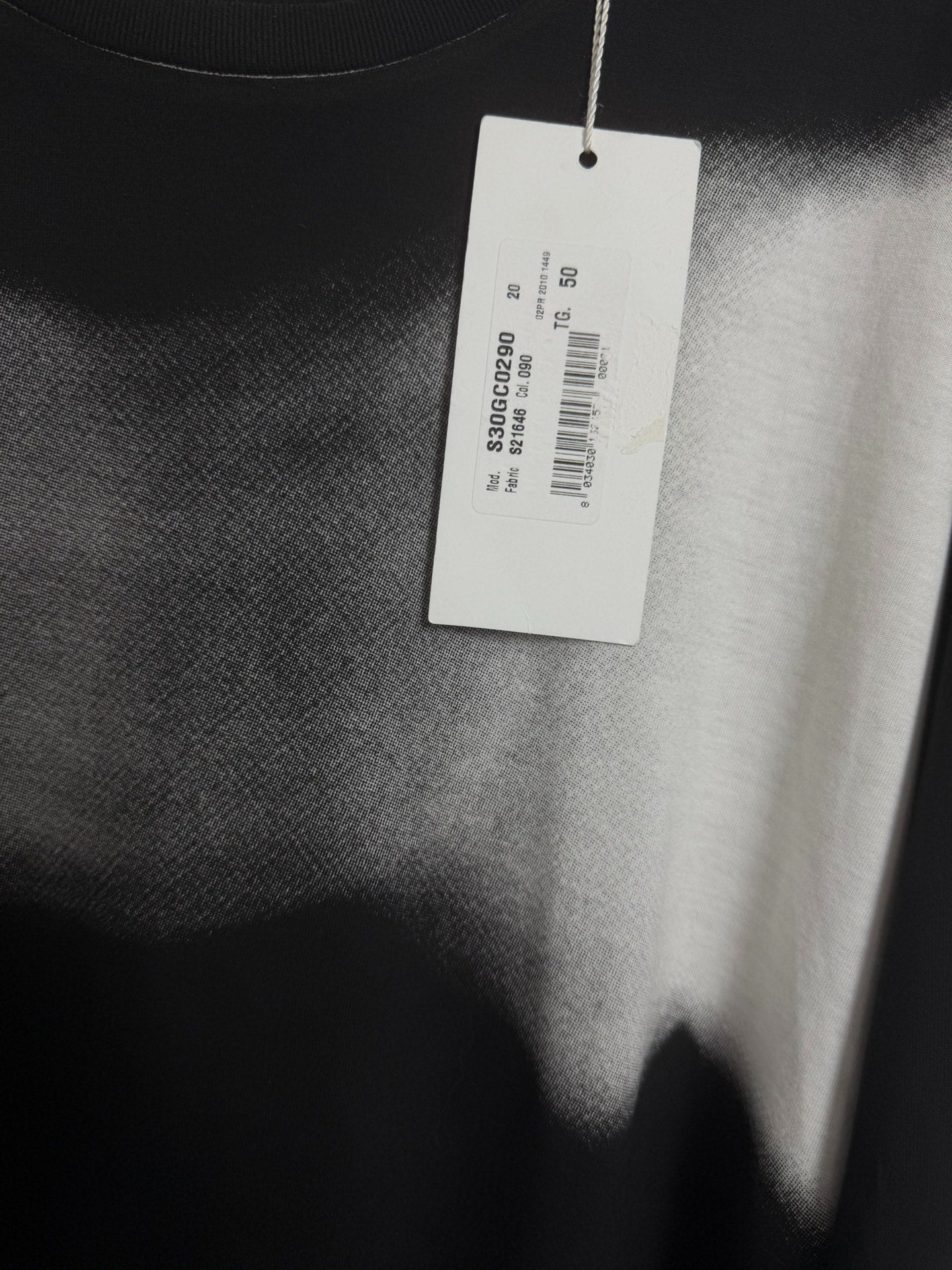 Maison Martin Margiela Mainline 10SS Black White Gradient Ombre T-Shirt