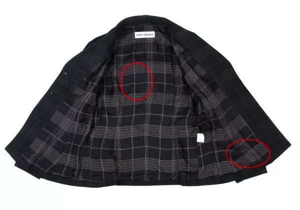 Issey Miyake Vintage Black Plaid Suit Jacket