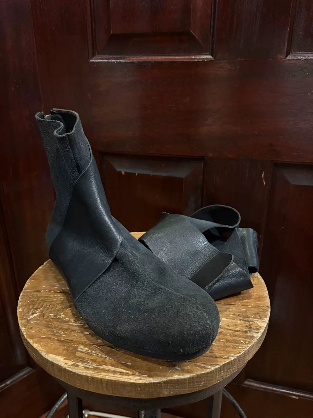 The Viridi-anne Black Suede Wrap Boots