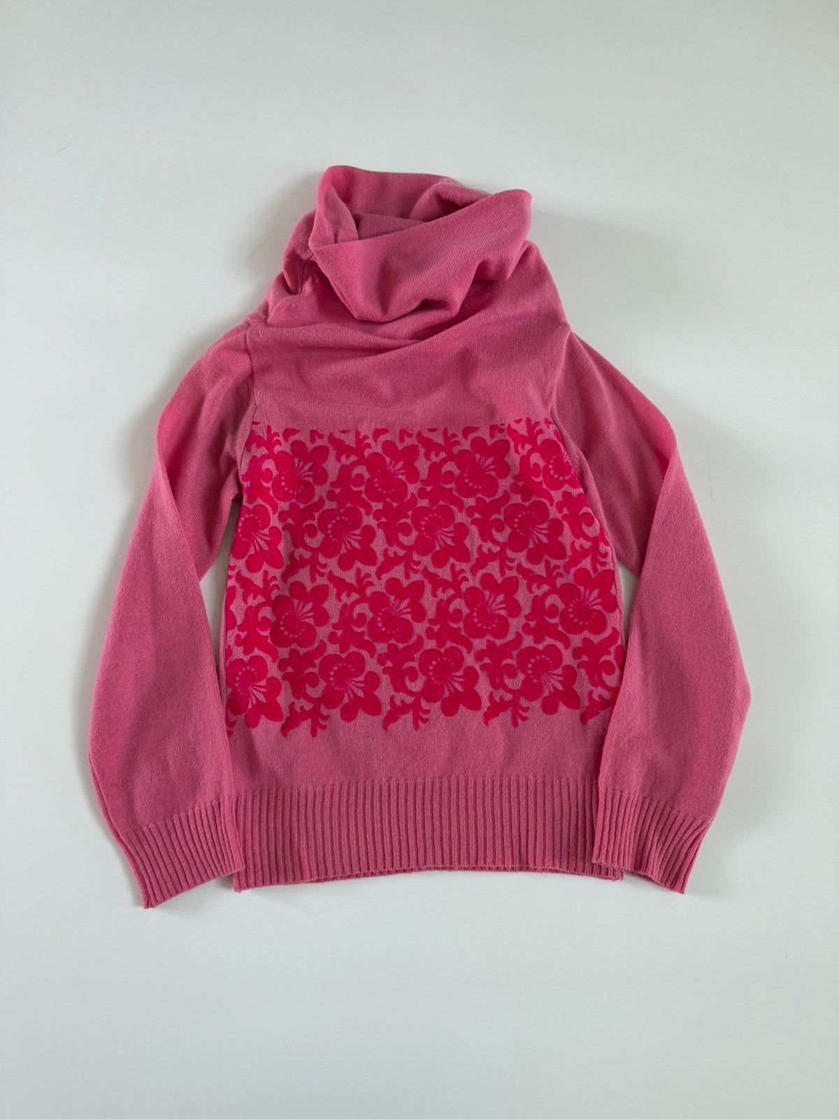 Comme Des Garcons Rei Kawakubo 1999 pink fleece floral pullover sweater