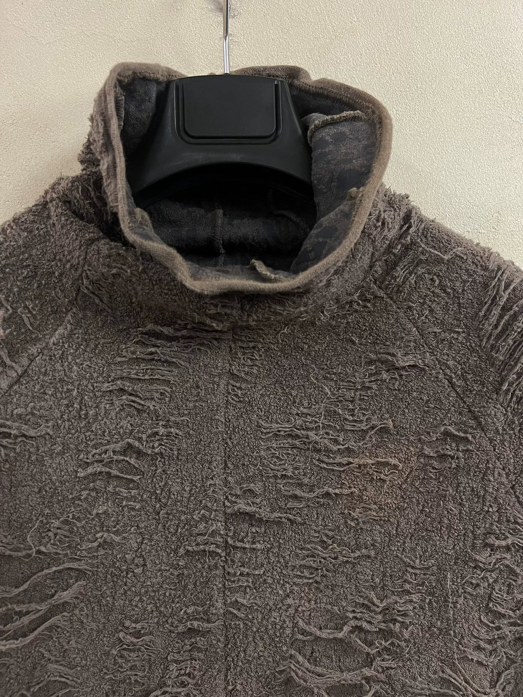 Julius FW13 _7 Long Sleeve Distressed Gray Wool Top