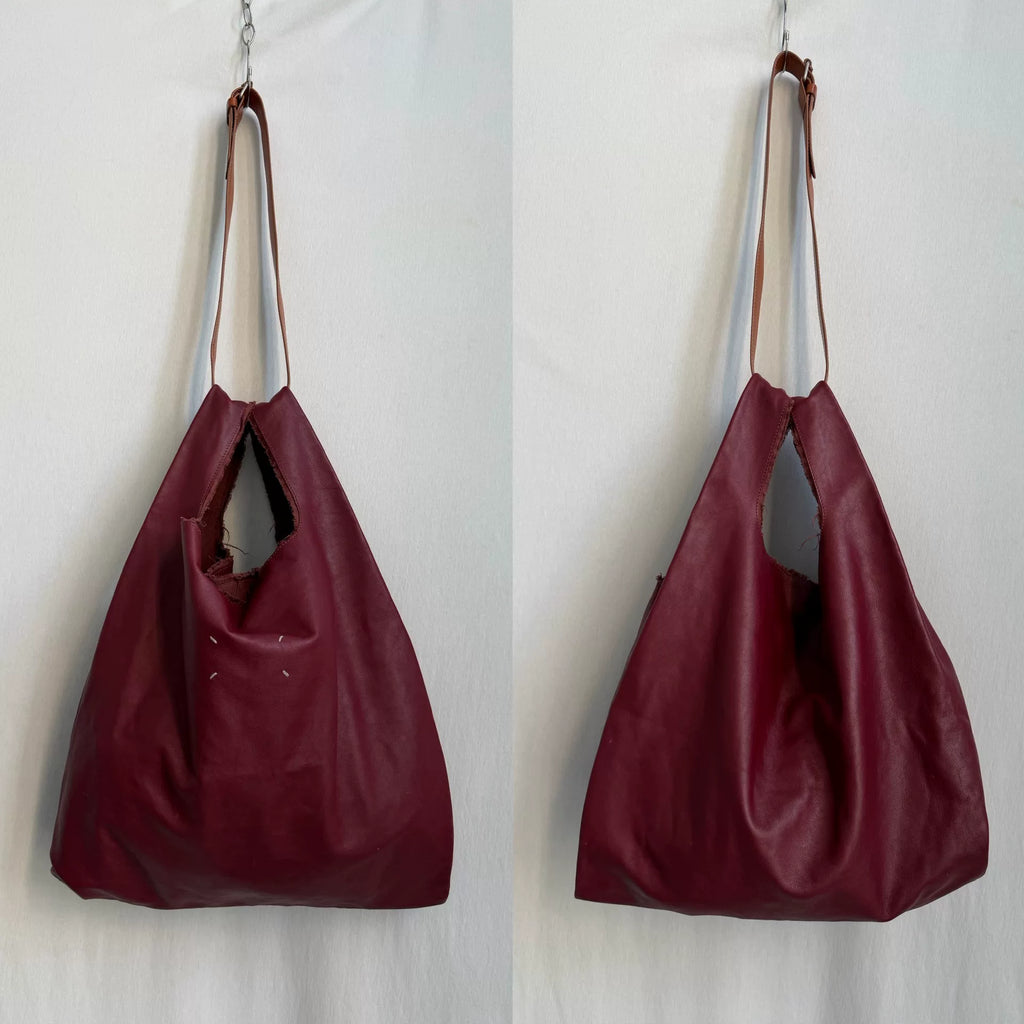 Rare 2015 Maison Martin Margiela deconstructed burgundy monk tote bag