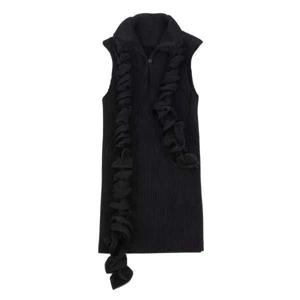 Issey Miyake Vintage Black Embellished Pleated Top