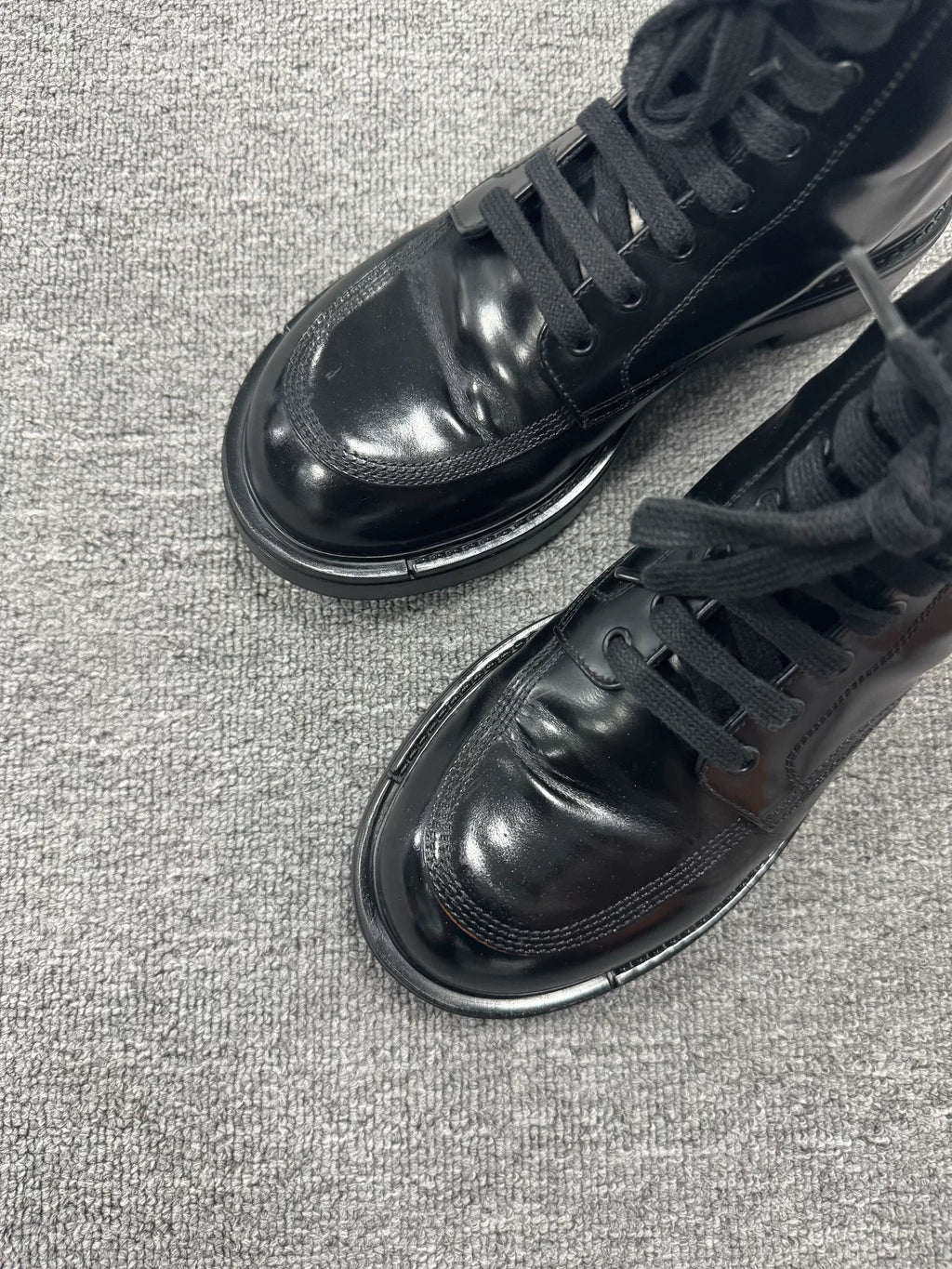 Prada Triangle Logo Black Boots
