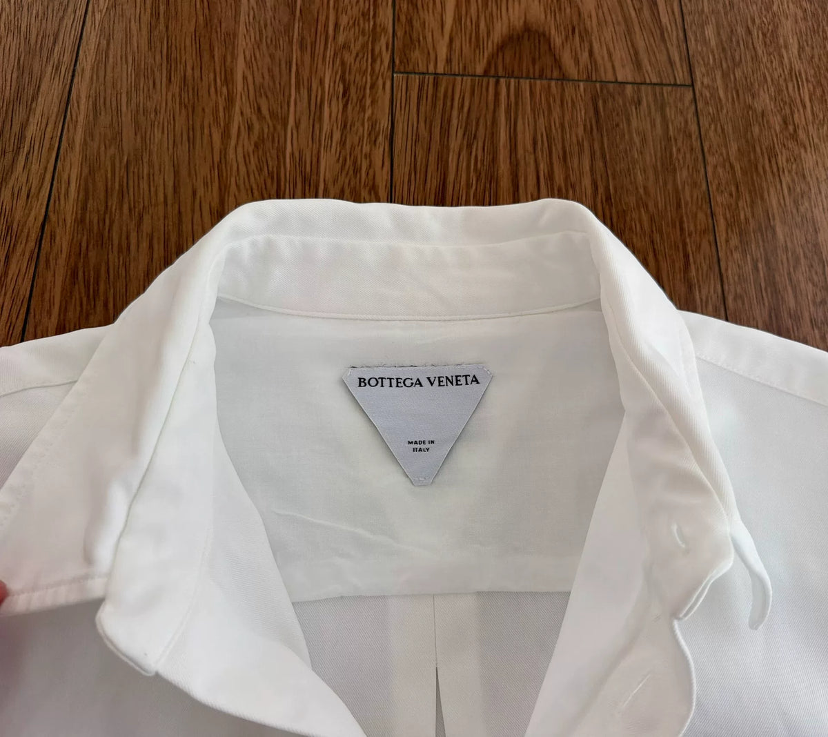 Bottega Veneta White Triangular Beaded Shirt Jacket