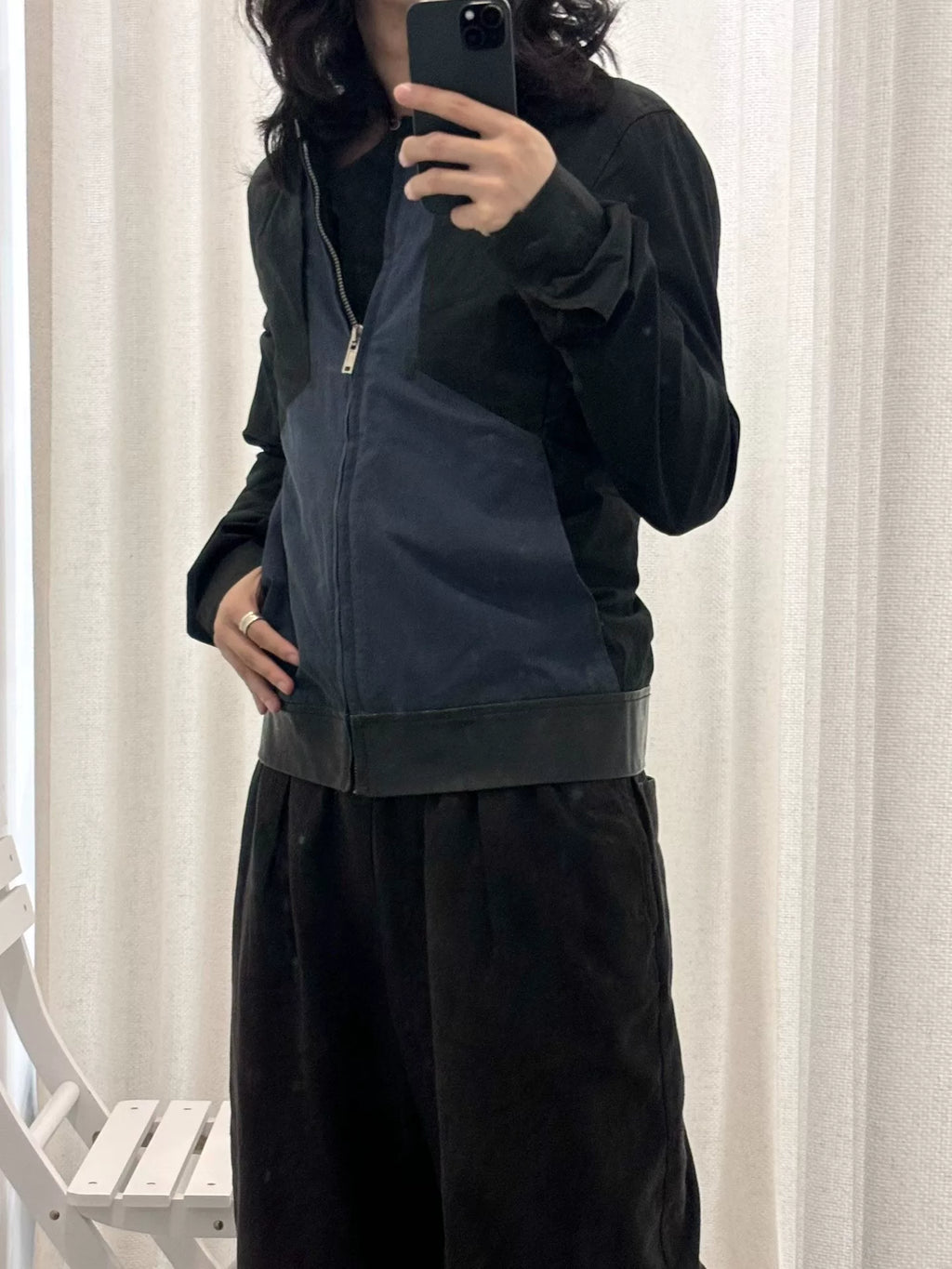 Rick Owens｜Patchwork Leather Motorcycle Jacket