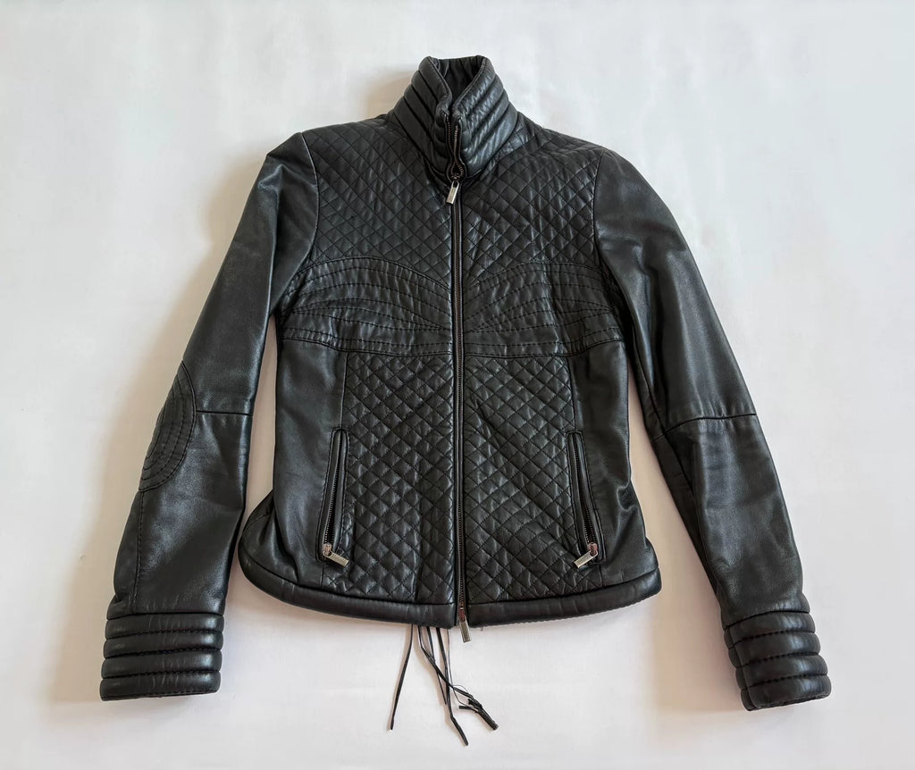 Jean Paul Gaultier Vintage Quilted Circle Leather Jacket