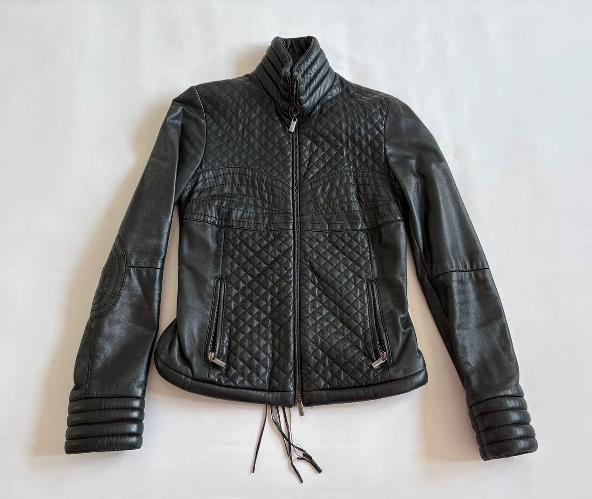 Jean Paul Gaultier Vintage Quilted Circle Leather Jacket