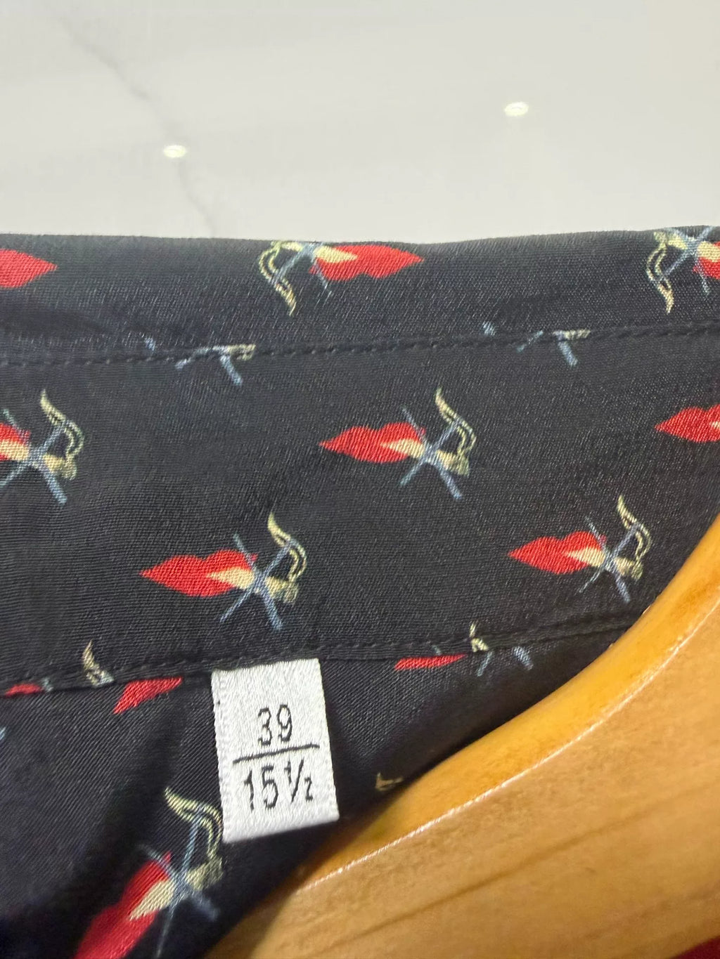 Saint Laurent Black Print Long Sleeve Shirt