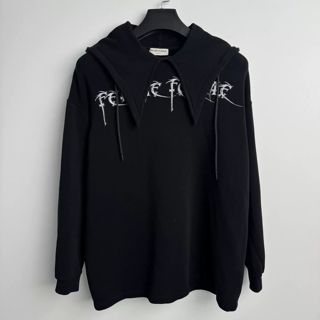 Balenciaga Logo Embroidered Hoodie - Devines