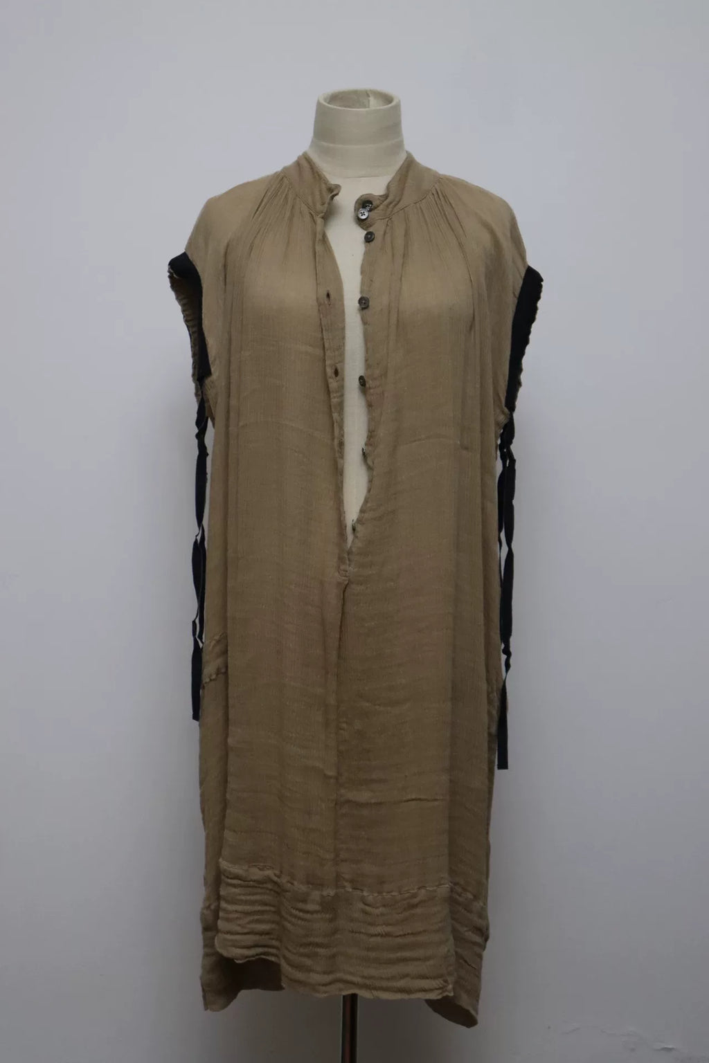 Ann Demeulemeester Slub Cotton Sleeveless Dress