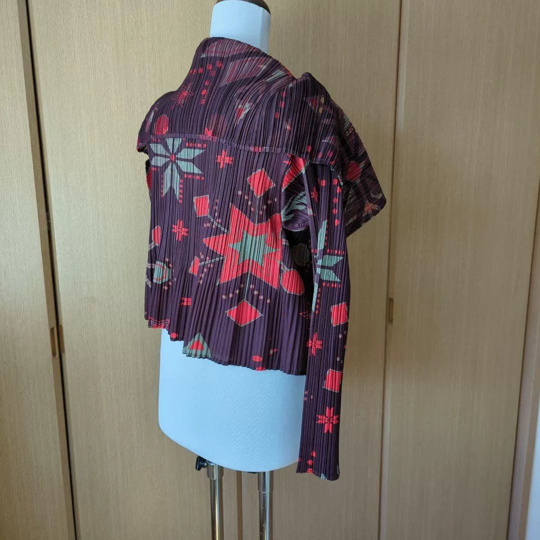 Pleats Please Issey Miyake Snowflake Crystal Pleated Cardigan
