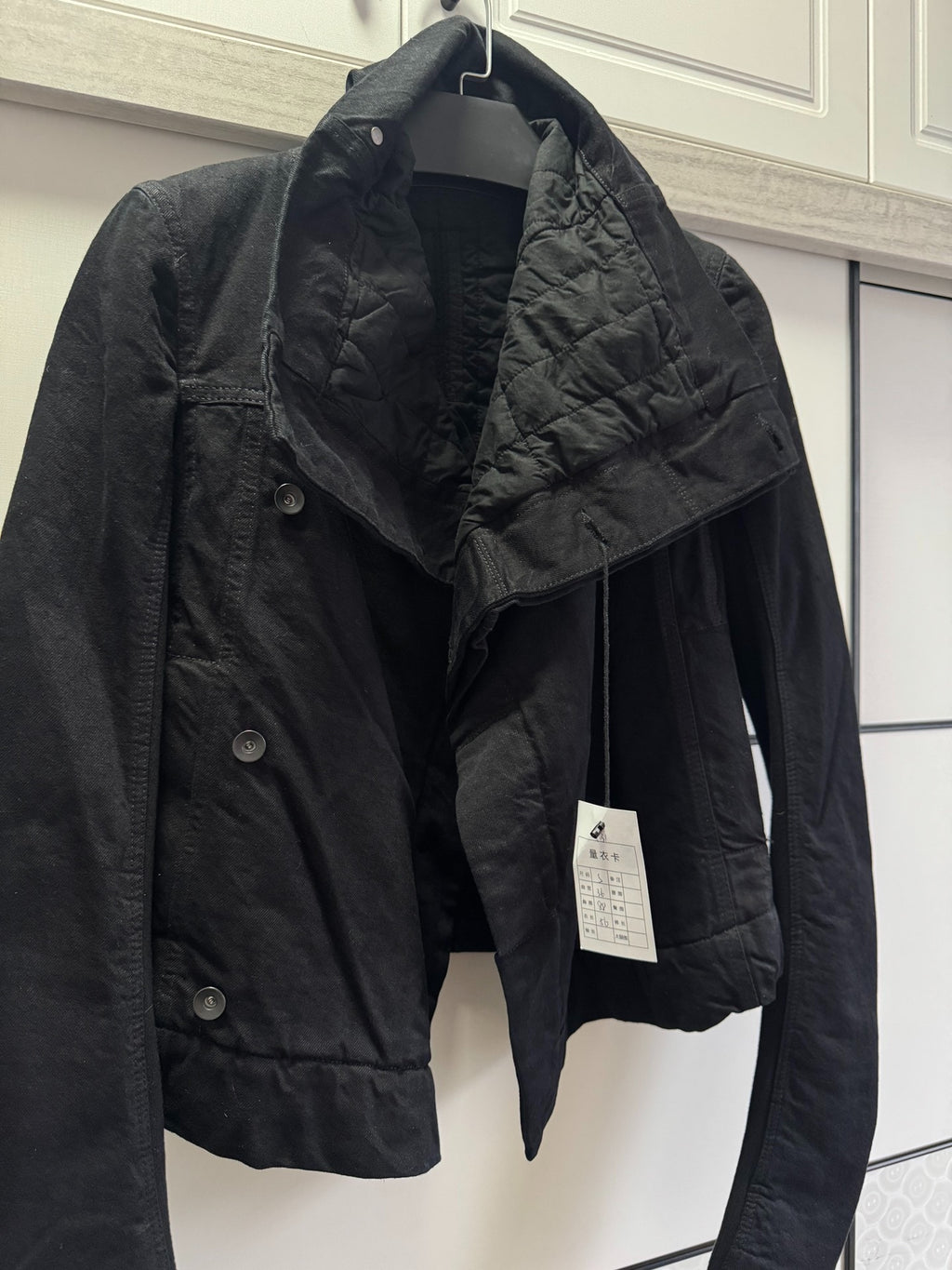 Rick Owens biker leather jacket padded jacket