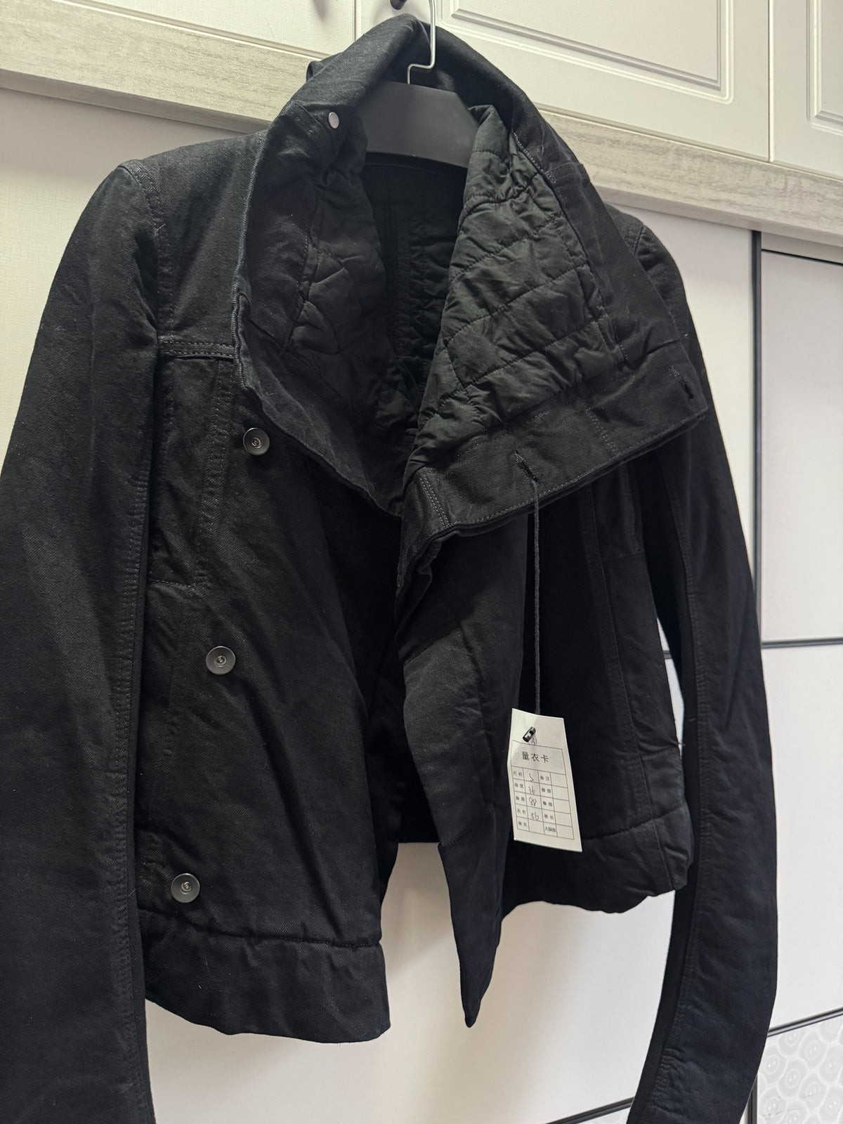 Rick Owens biker leather jacket padded jacket