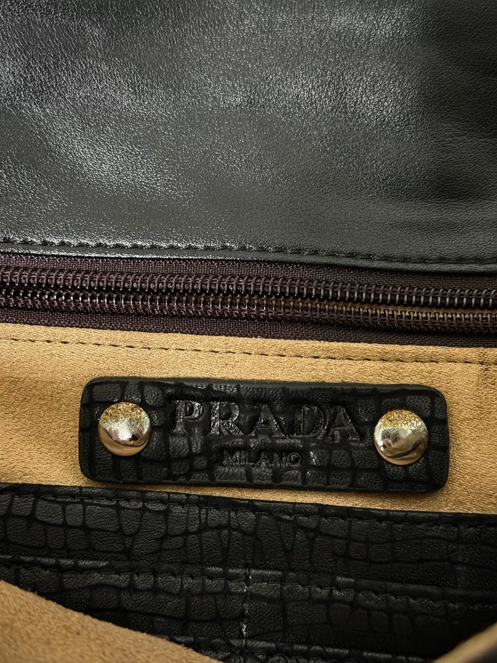 Prada 2000s Cracked Lambskin Clutch Bag