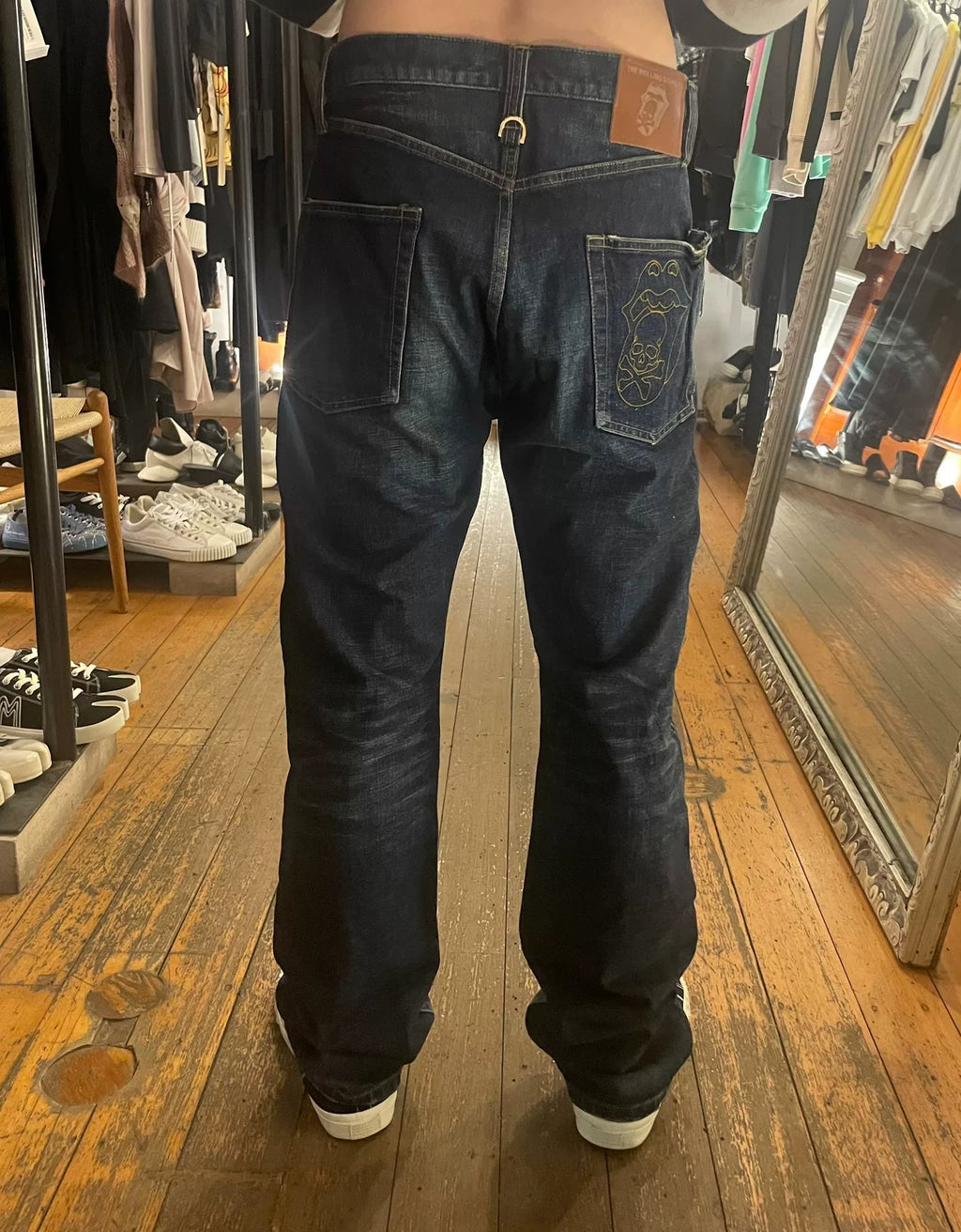 mastermind Japan × Theater8 Rolling Stone Blue Washed Cotton Spandex Jeans