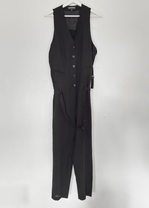 Ann Demeulemeester 1990s Lace-Up Wool Archive Jumpsuit