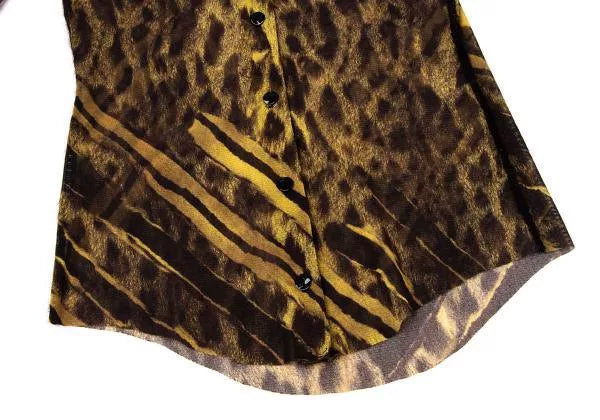 Jean Paul Gaultier Vintage Leopard Print Mesh Shirt