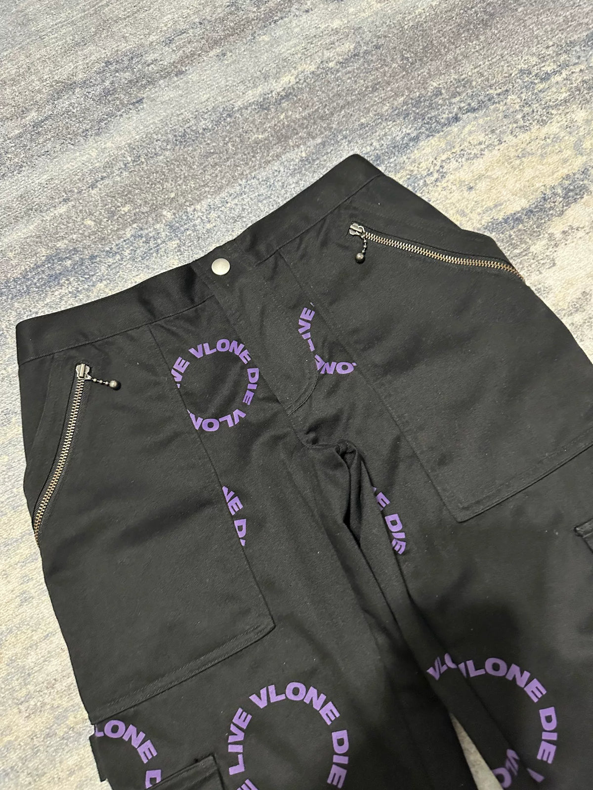 Vlone SS18 Black & Purple Cargo Bondage Pants