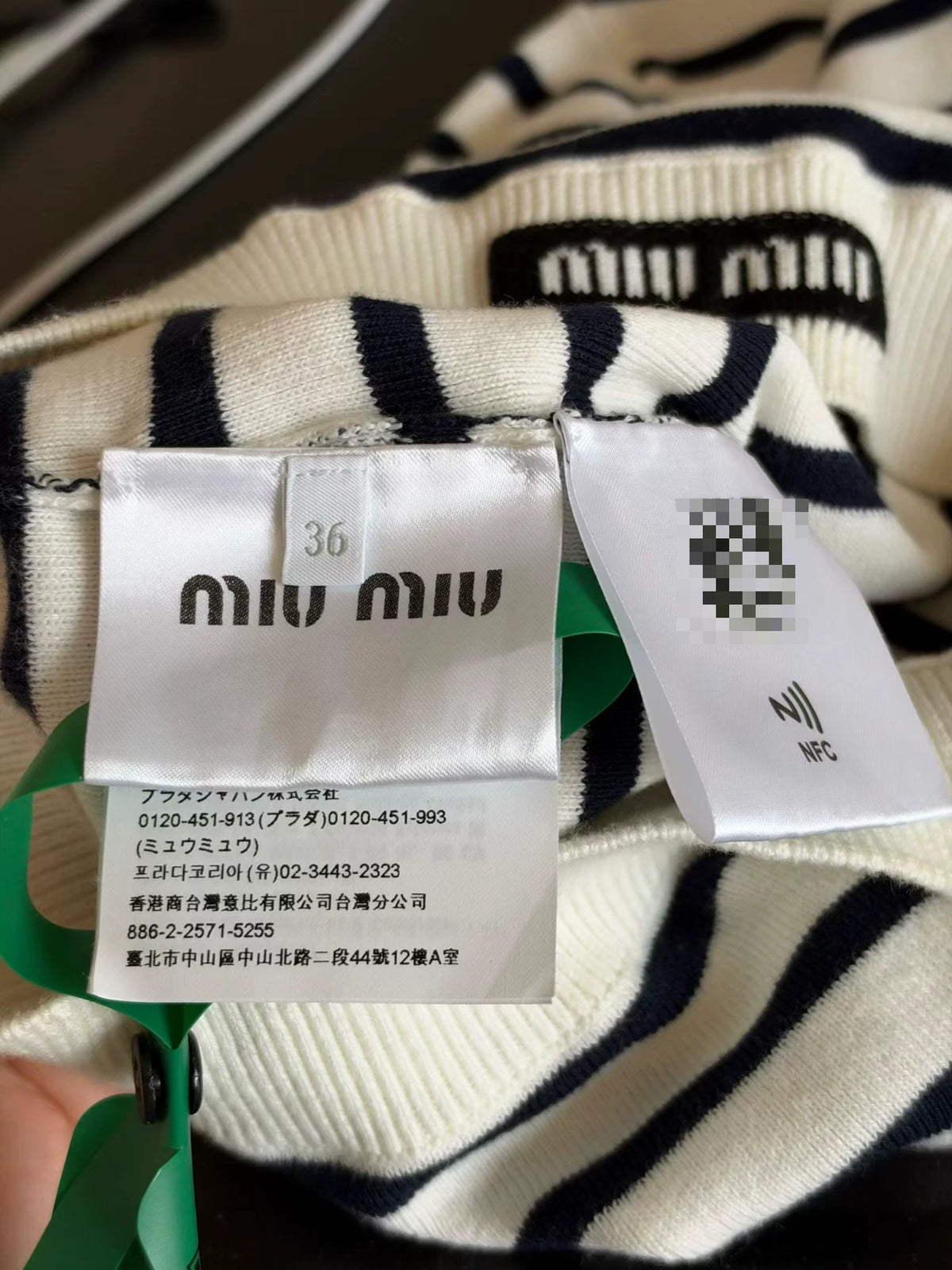 Miu Miu Striped Knit Top