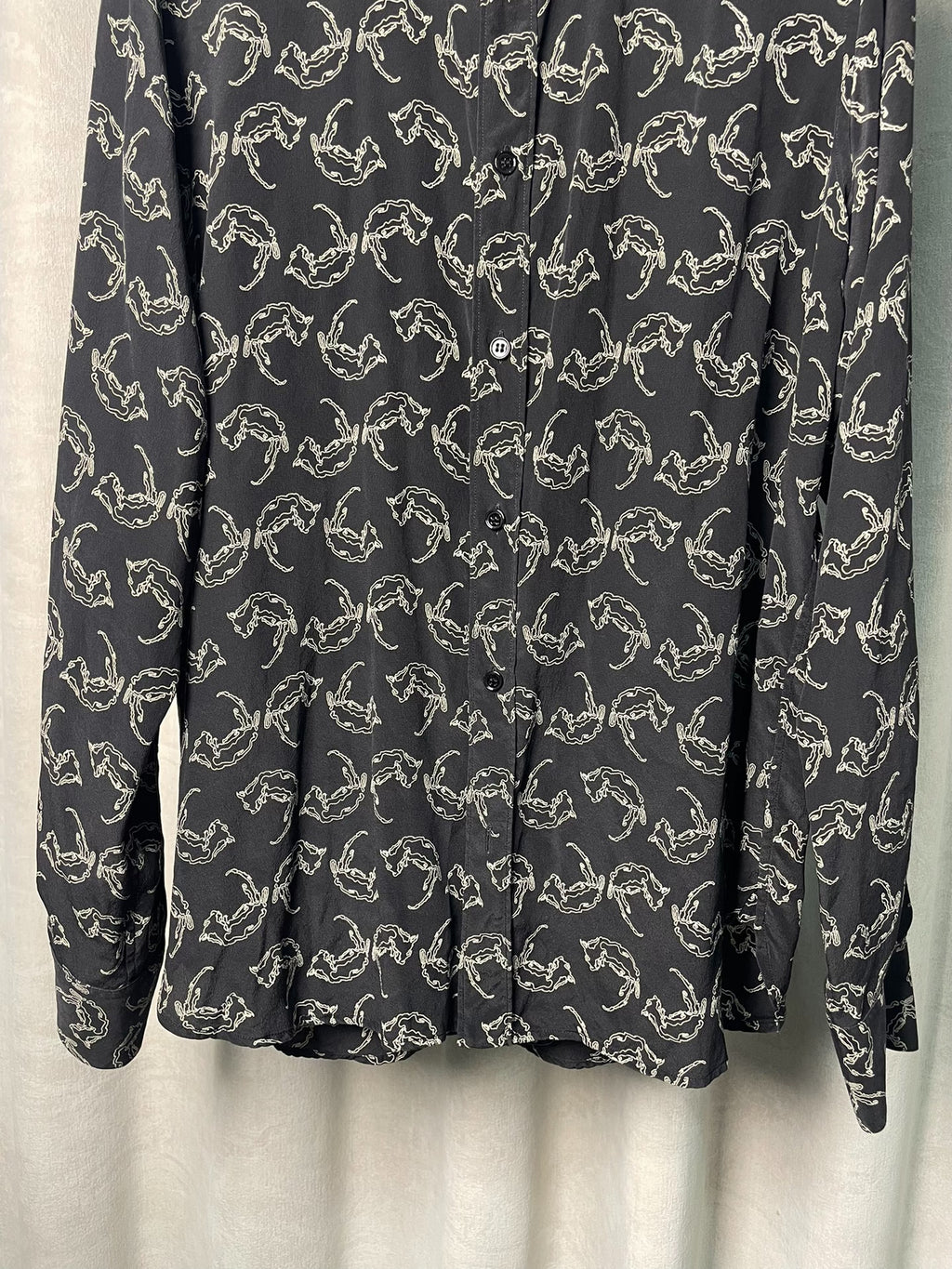 Saint Laurent FW13 Fox Print Silk Shirt