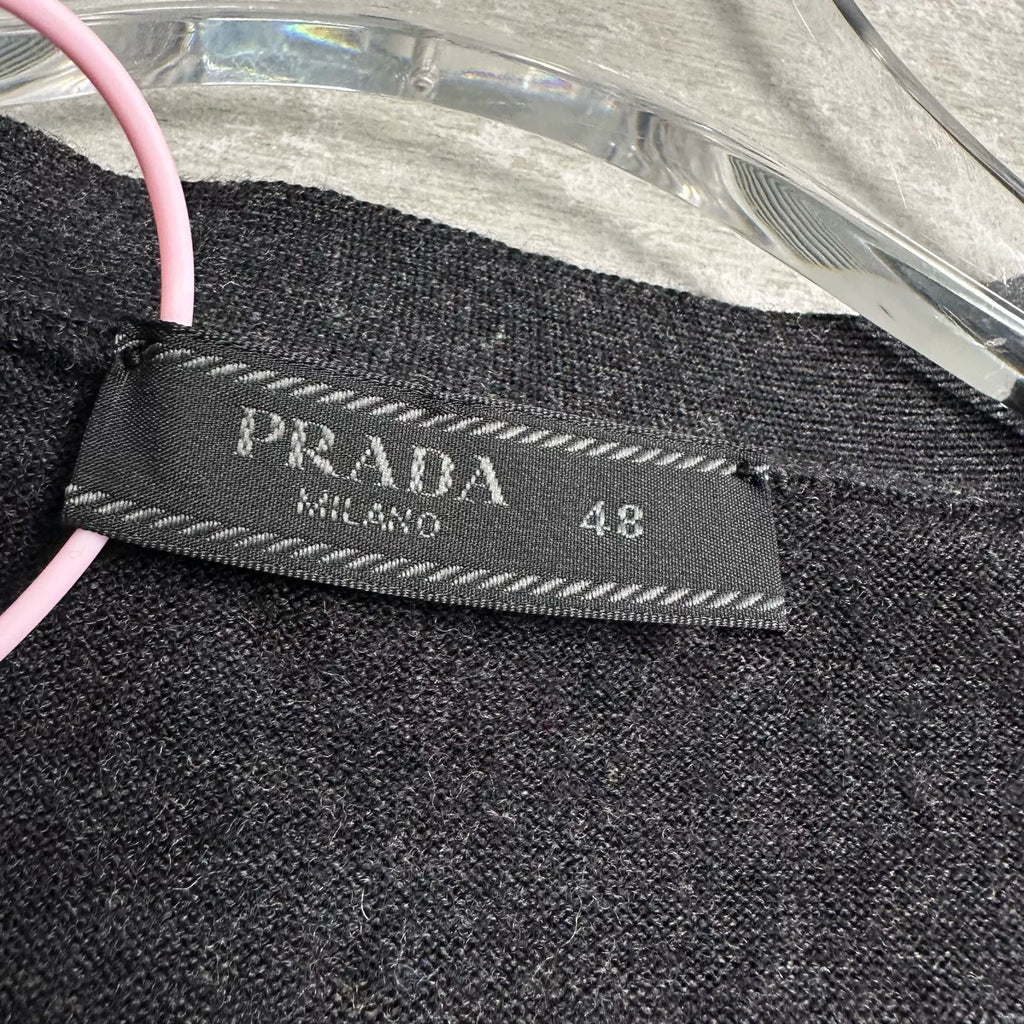 Prada Navy Blue Wool Cardigan