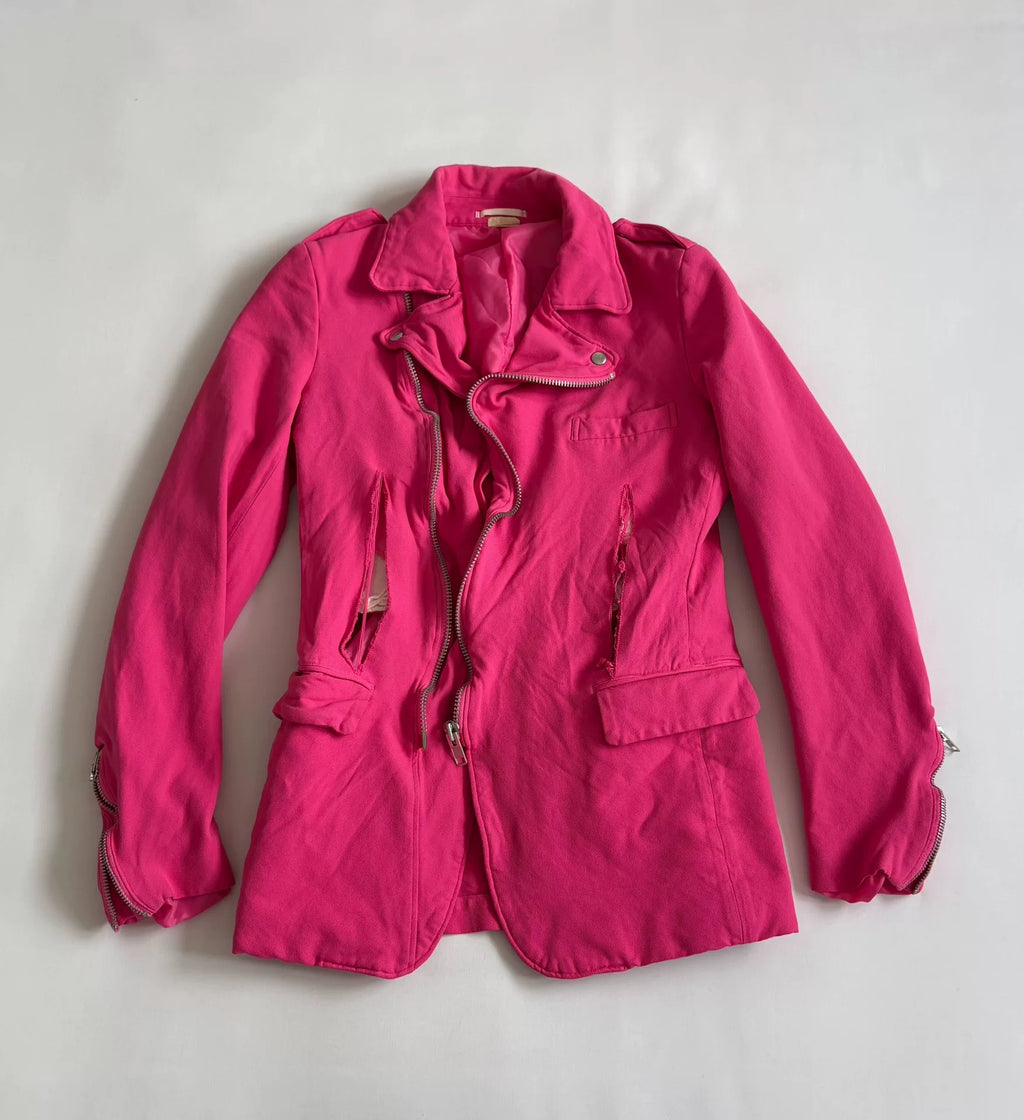 COMME des GARCONS pink biker jacket