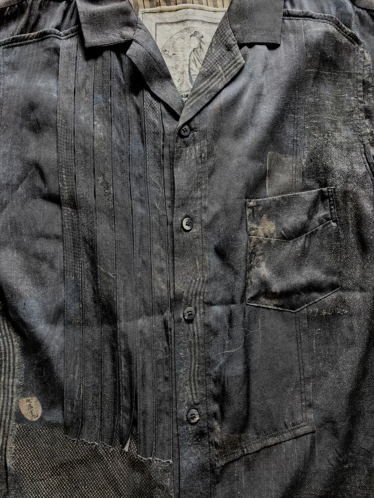Ziggy Chen SS24 Vintage Book Ji Tan Silk Short Sleeve Shirt