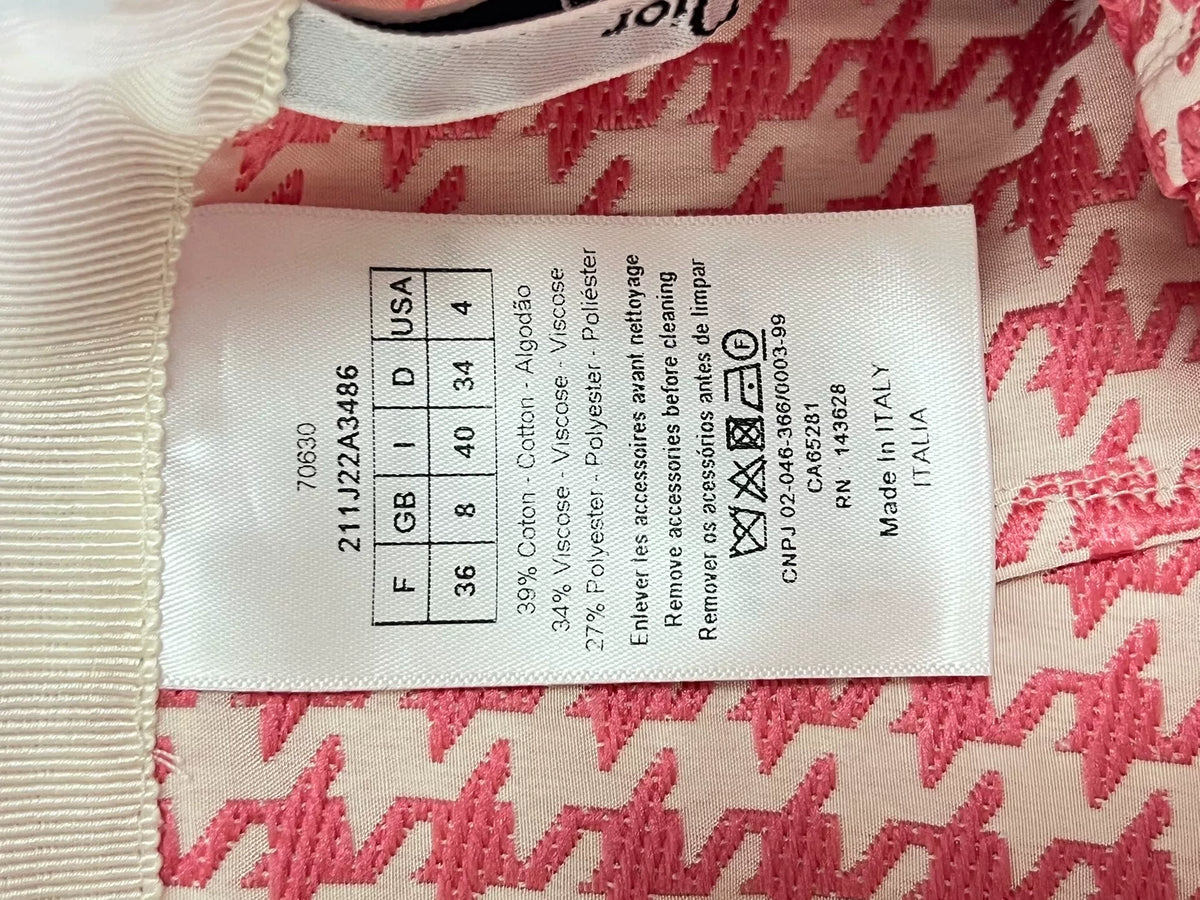 Dior Pink Houndstooth Mini Skirt