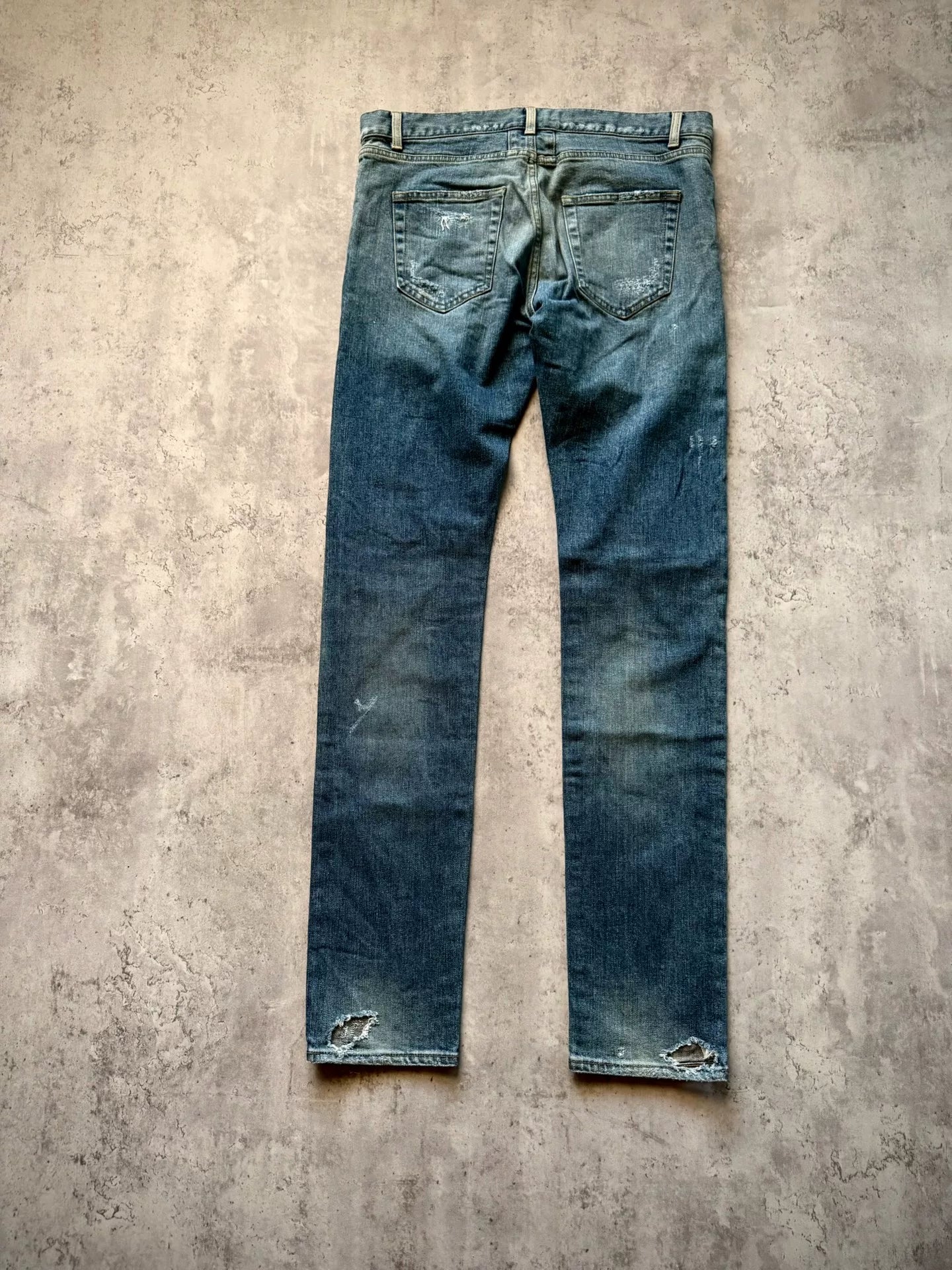 Saint Laurent Paris 15AW D02 Dark Blue Distressed Jeans by Hedi Slimane