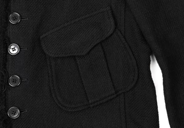 Yohji Yamamoto Black Raw-Edge Jacket