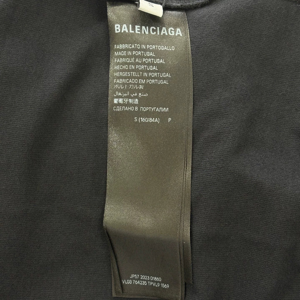 Balenciaga Island Palm Tree Graffiti Washed Logo Short Sleeve T-Shirt