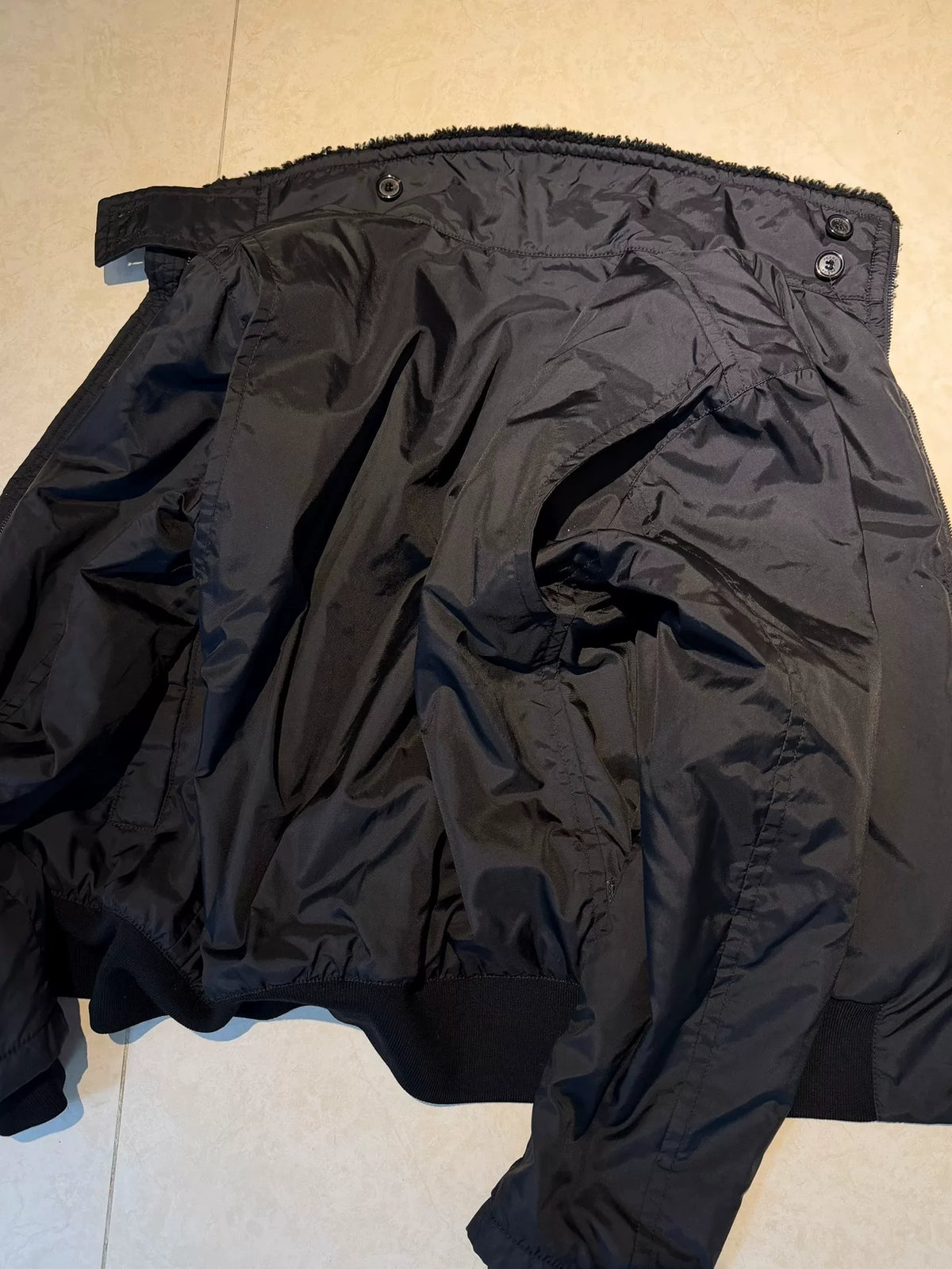 Prada Sports Reversible Lambswool Collar Biker Jacket