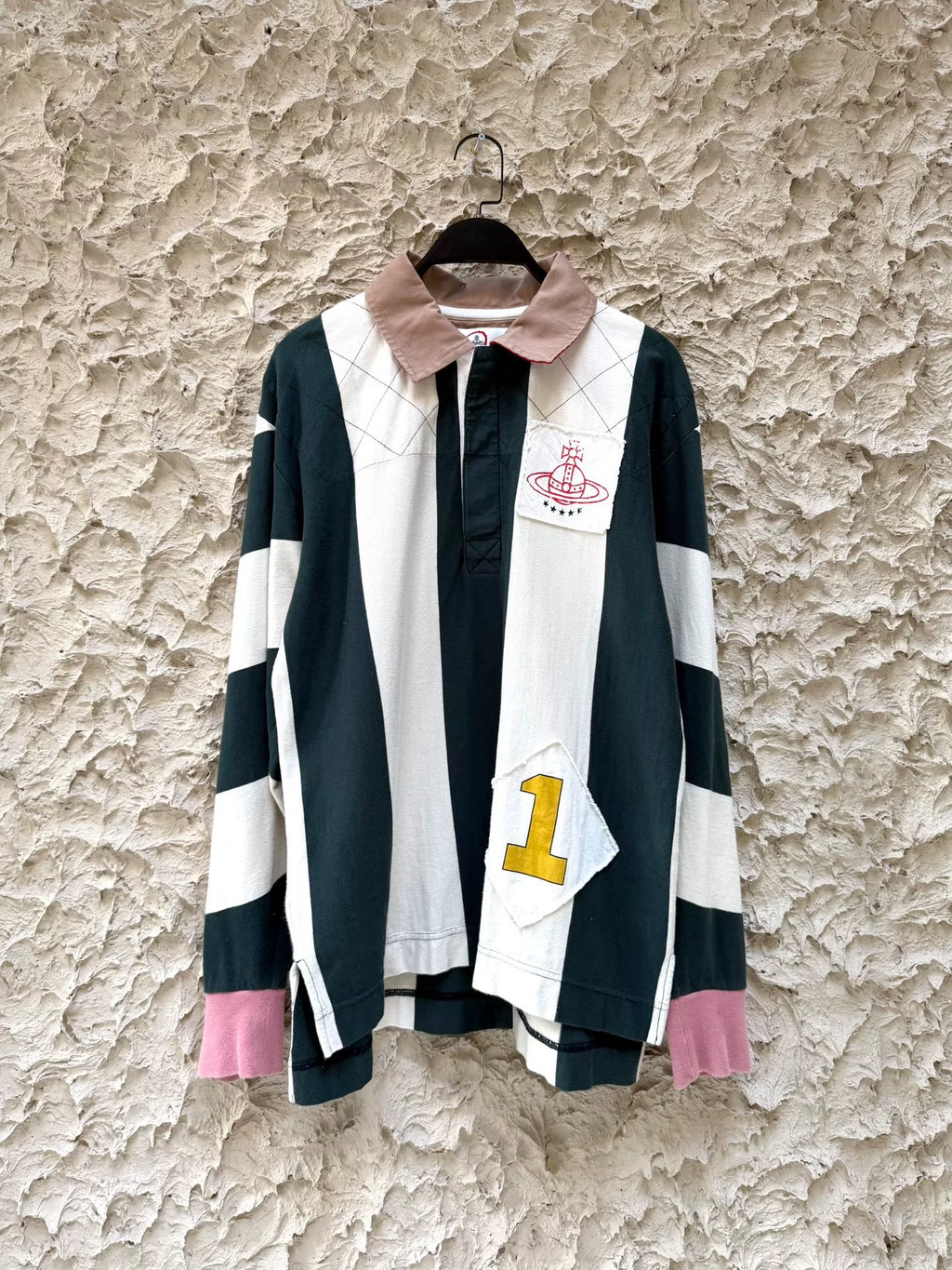 Vivienne Westwood striped patchwork polo shirt