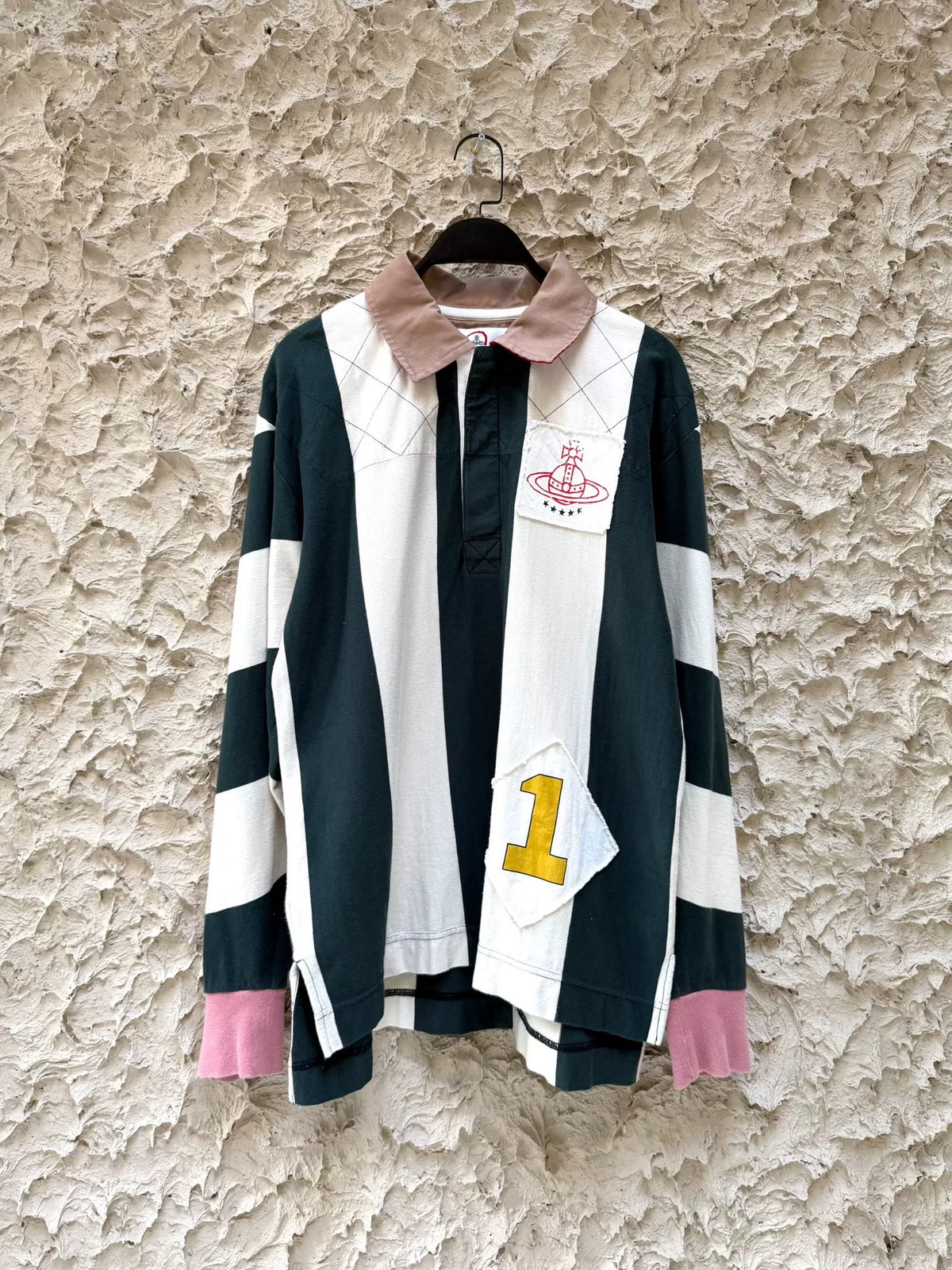 Vivienne Westwood striped patchwork polo shirt