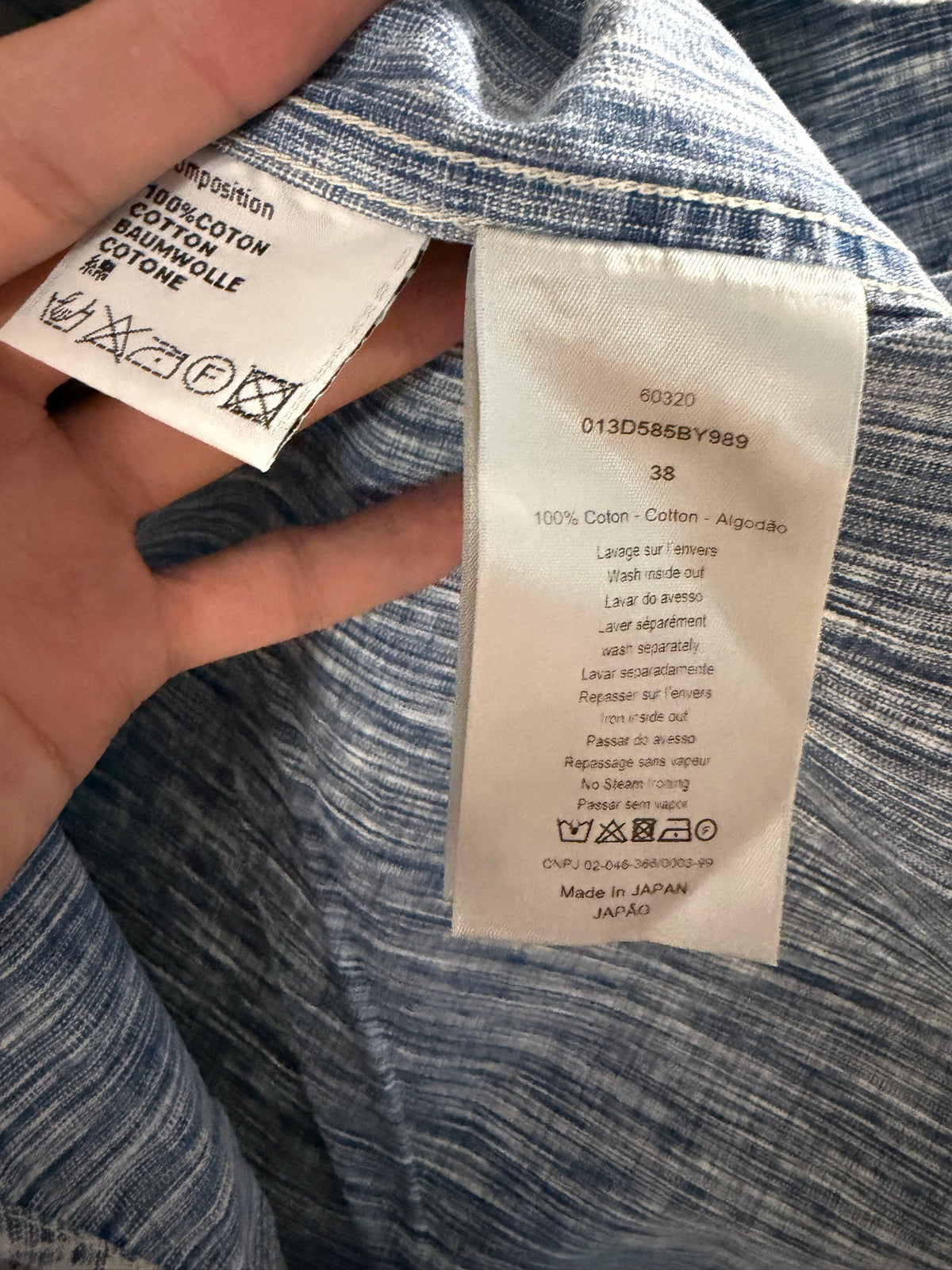 Dior Blue White Monogram Denim Shirt