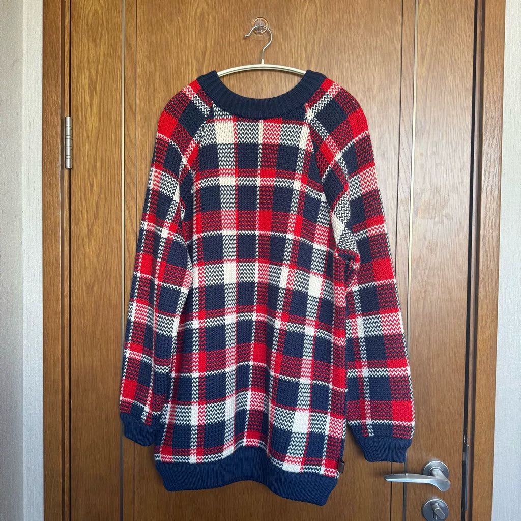 Louis Vuitton Red Blue Plaid Sweater