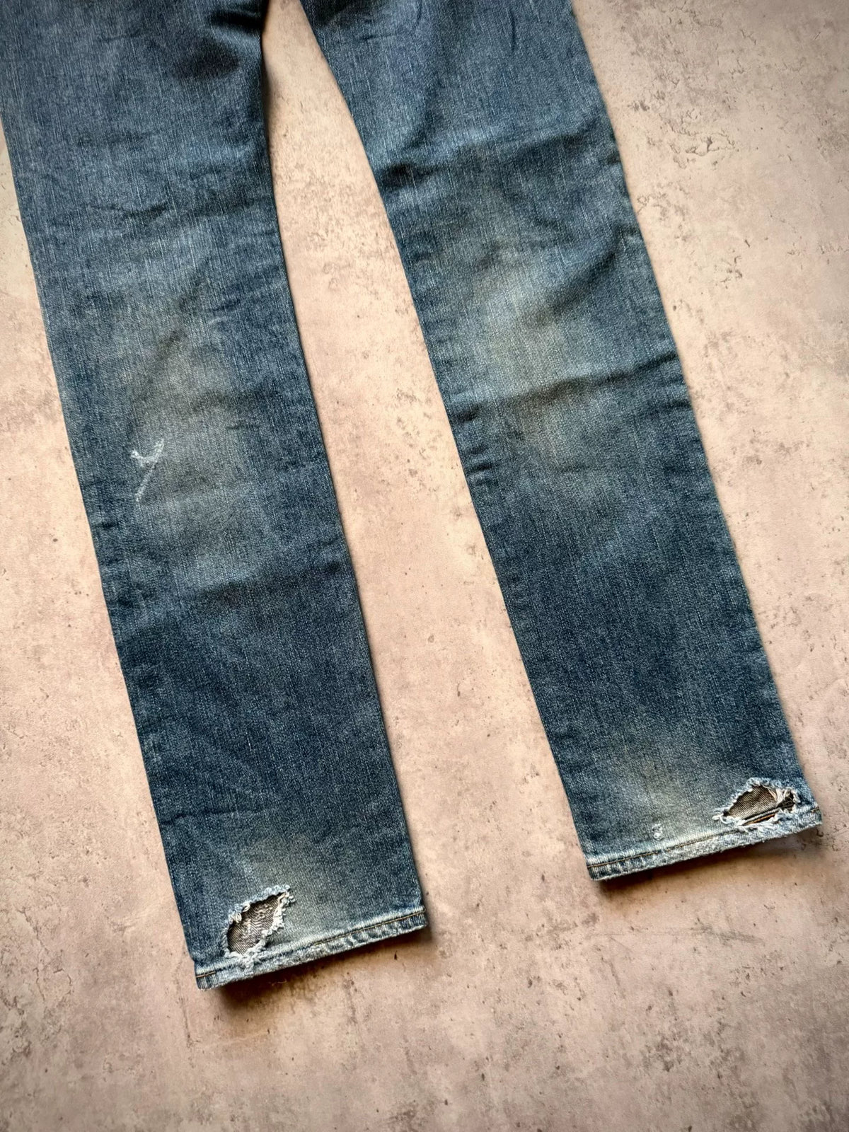 Saint Laurent Paris 15AW D02 Dark Blue Distressed Jeans by Hedi Slimane