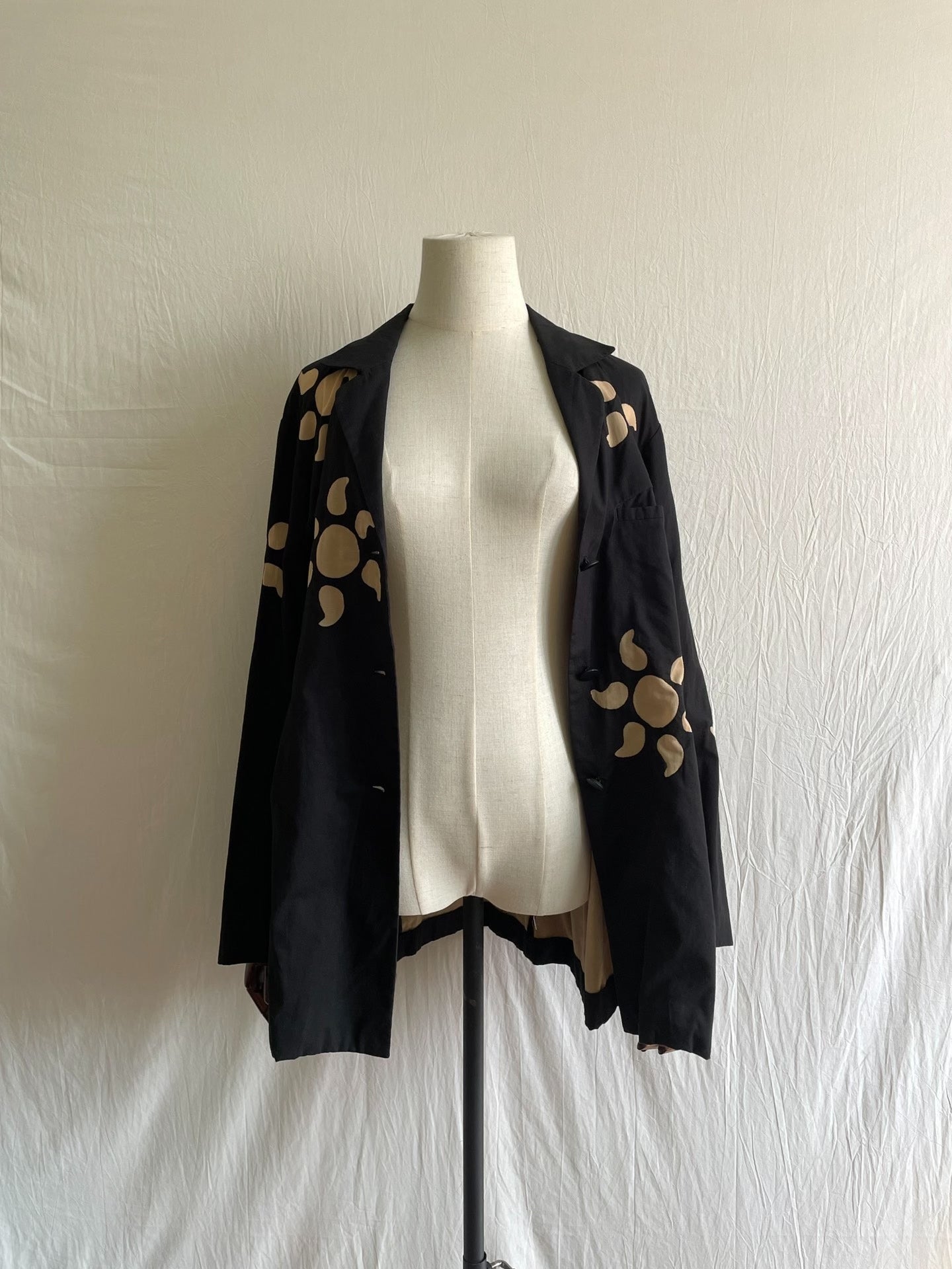 Issey Miyake 1990s Night Flame Black Top