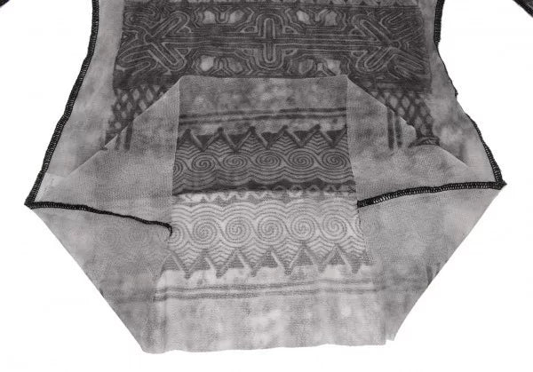 Jean Paul Gaultier Vintage Grey Patterned Mesh Top