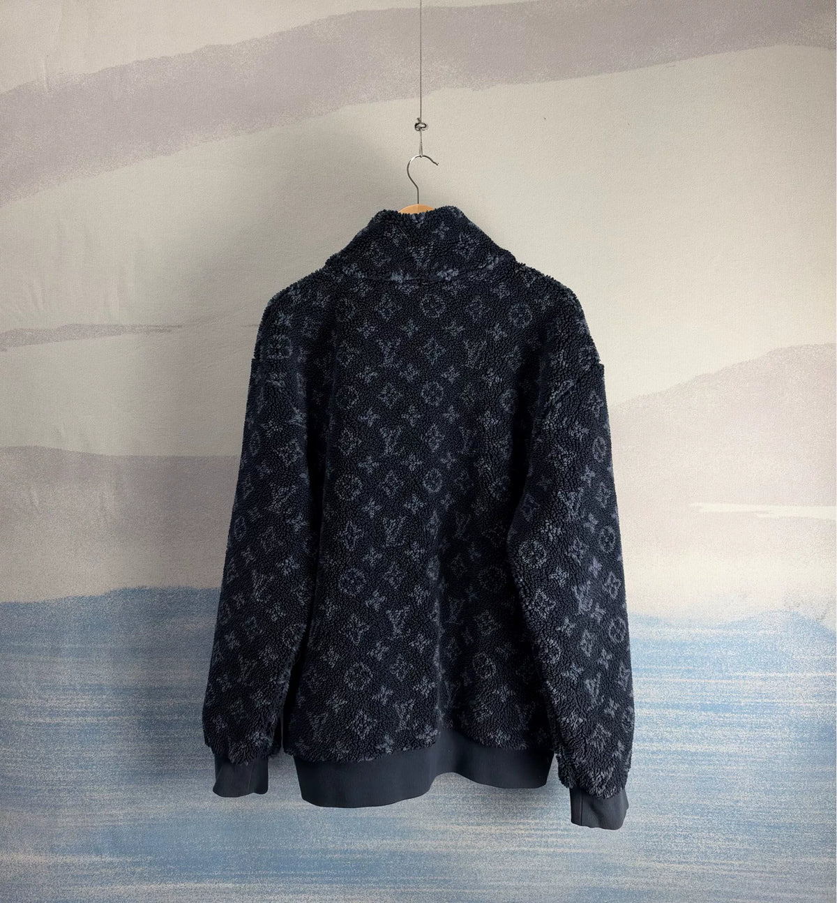 Louis Vuitton Navy Blue All-Over Teddy Jacket