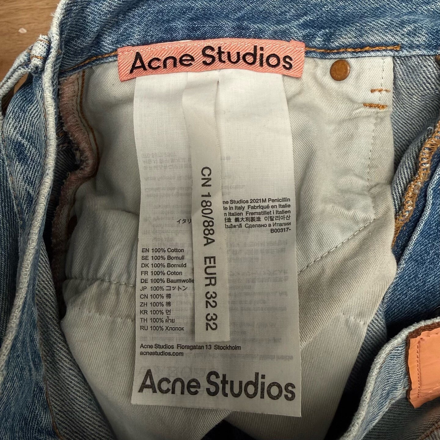 Acne Studios Mud Dyed Distressed 2021m Penicilin Jeans