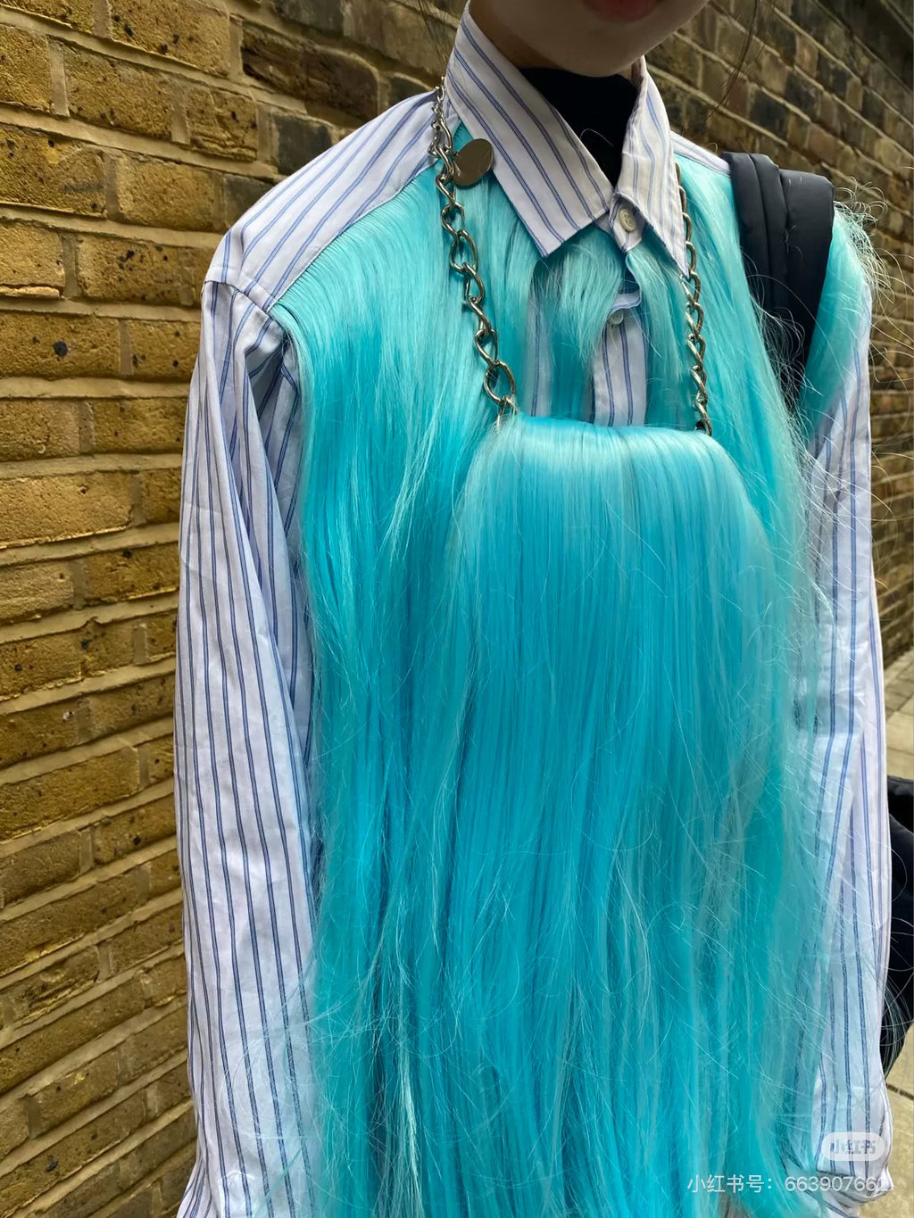 Comme des Garçons CDG pink fur wig shirt