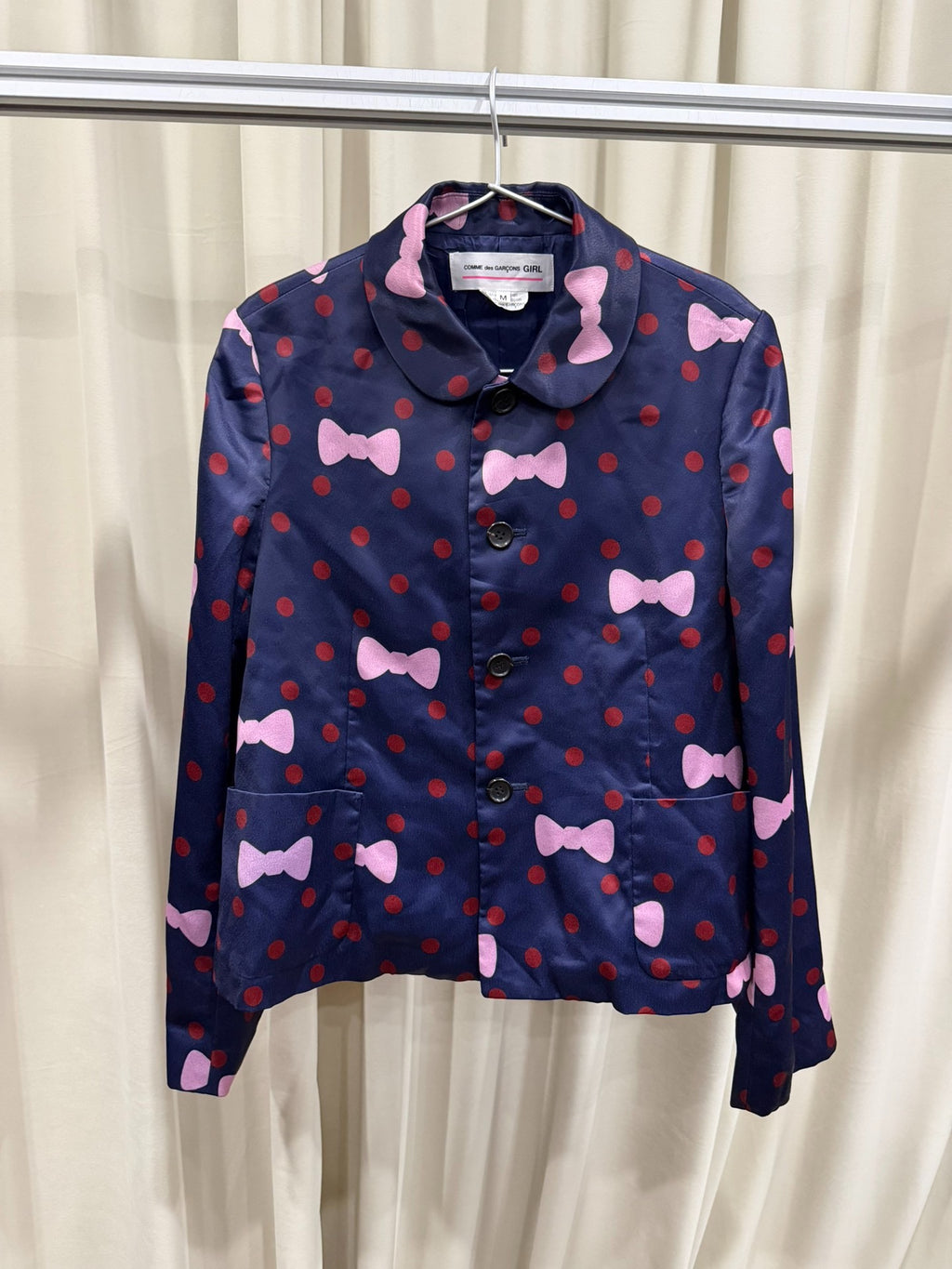Comme des Garçons cdg girl ingot collar candy bow polka dot silk jacket