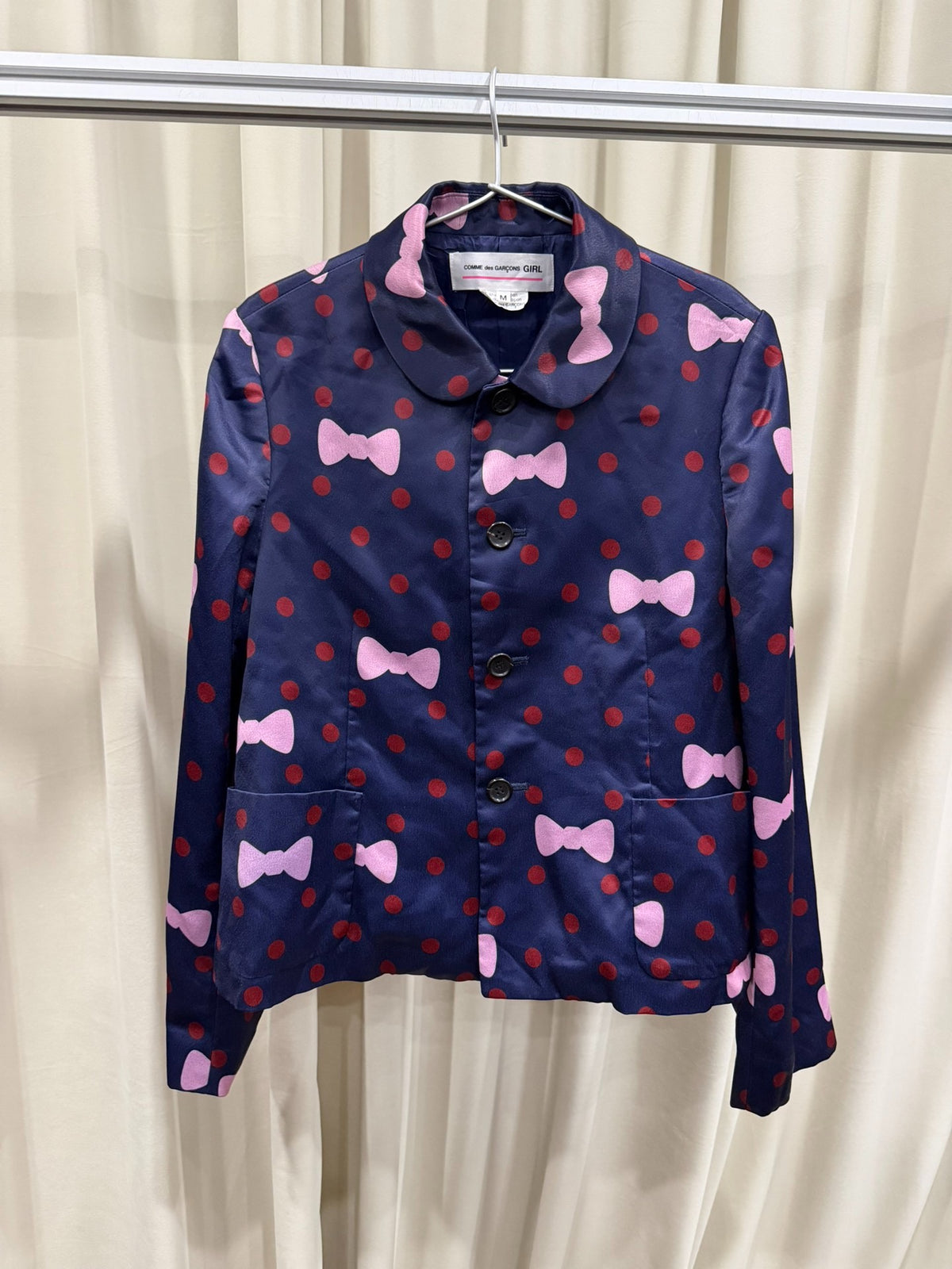 Comme des Garçons cdg girl ingot collar candy bow polka dot silk jacket
