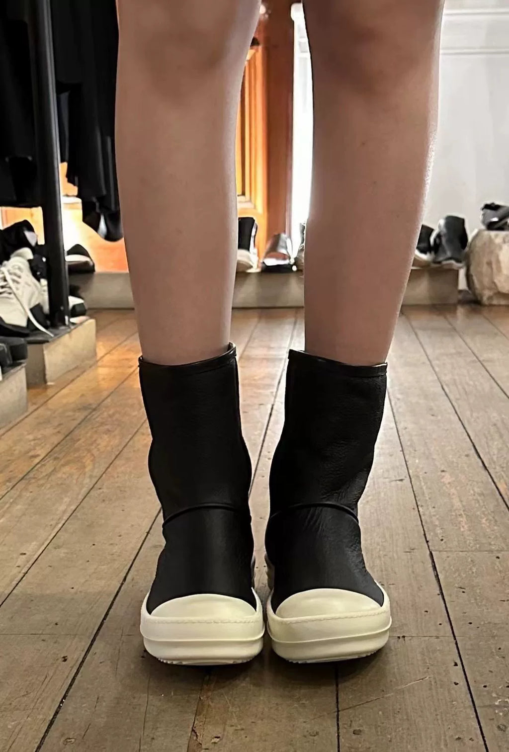 Rick Owens FW15 Boat Black Boots